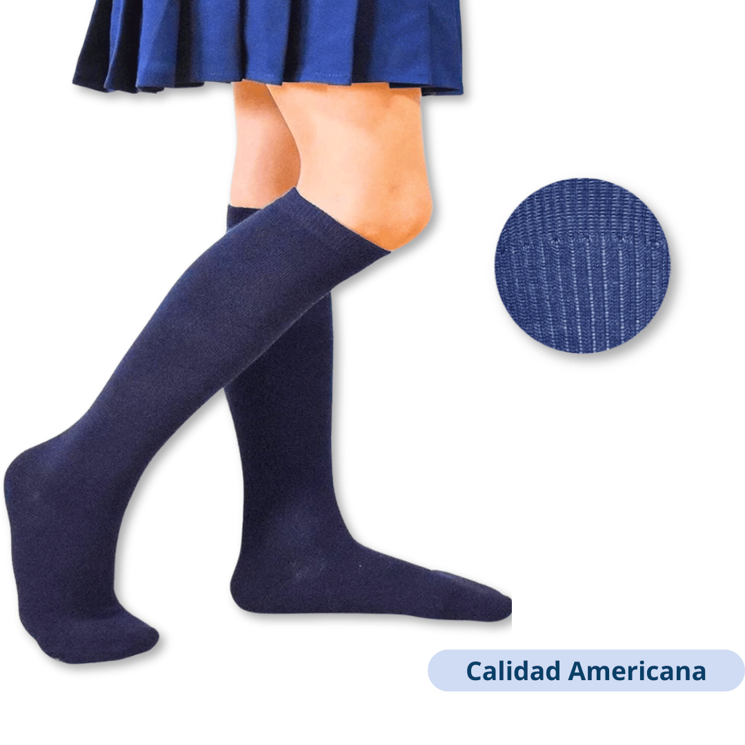 CALCETINES BAMBÚ NIÑA UTILÍSIMO AZUL ESCOLAR LARGO 1 UNIDAD - 3