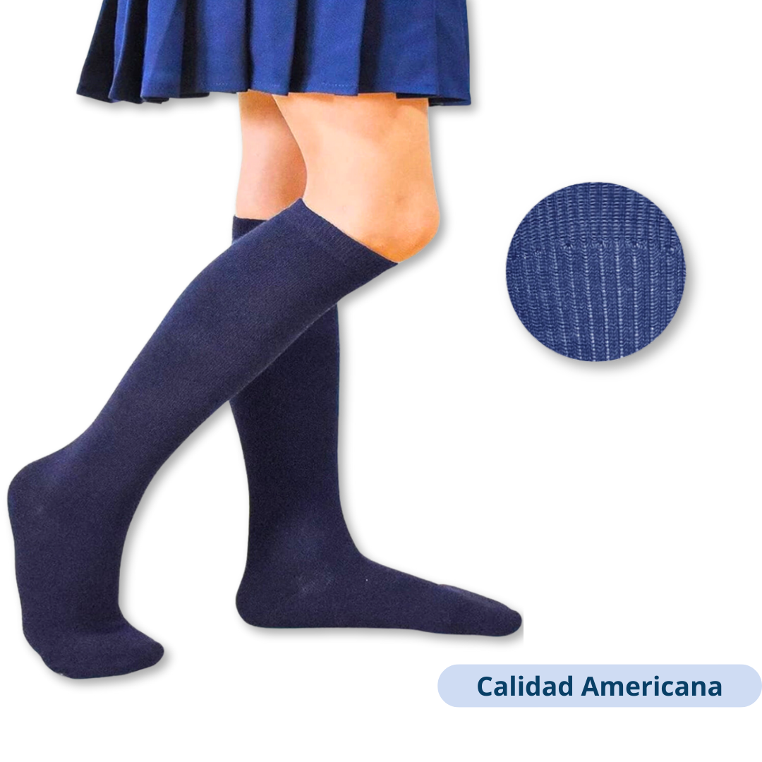 PACK 3 CALCETINES BAMBÚ NIÑA UTILÍSIMO AZUL ESCOLAR LARGO MAS CLOTHING - 3