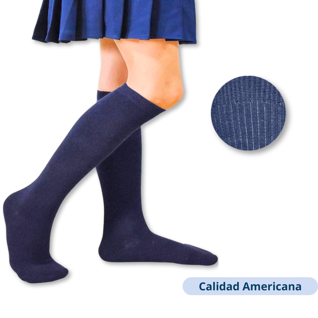 PACK 5 CALCETINES BAMBÚ NIÑA UTILÍSIMO AZUL ESCOLAR LARGO MAS CLOTHING - 3