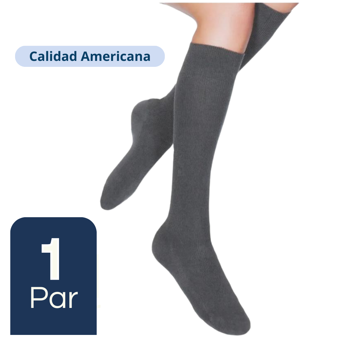 CALCETINES BAMBÚ NIÑA UTILÍSIMO GRIS ESCOLAR LARGO 1 UNIDAD MAS CLOTING - 1