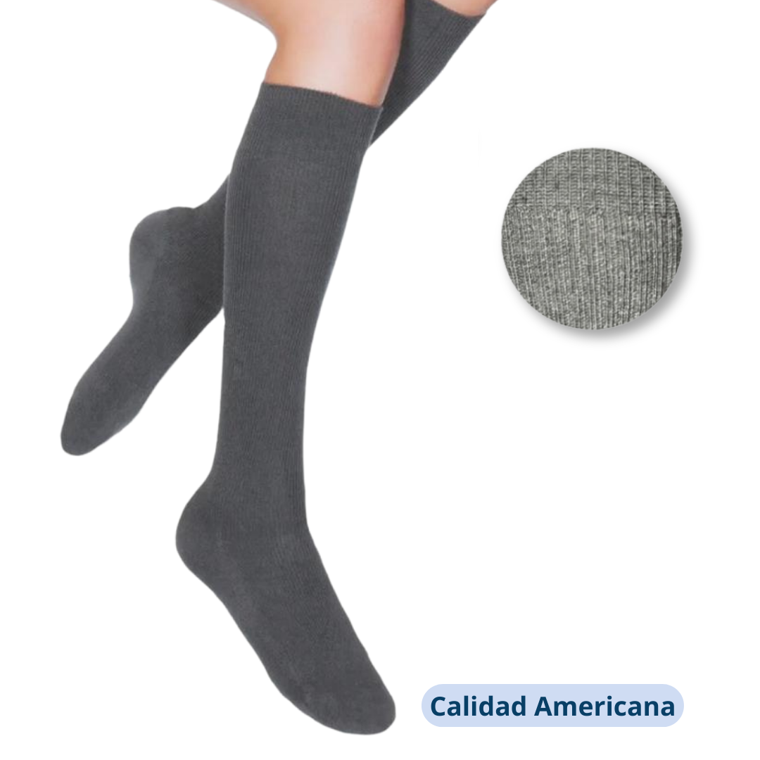 PACK 3 CALCETINES BAMBÚ NIÑA UTILÍSIMO GRIS ESCOLAR LARGO MAS CLOTHING - 3