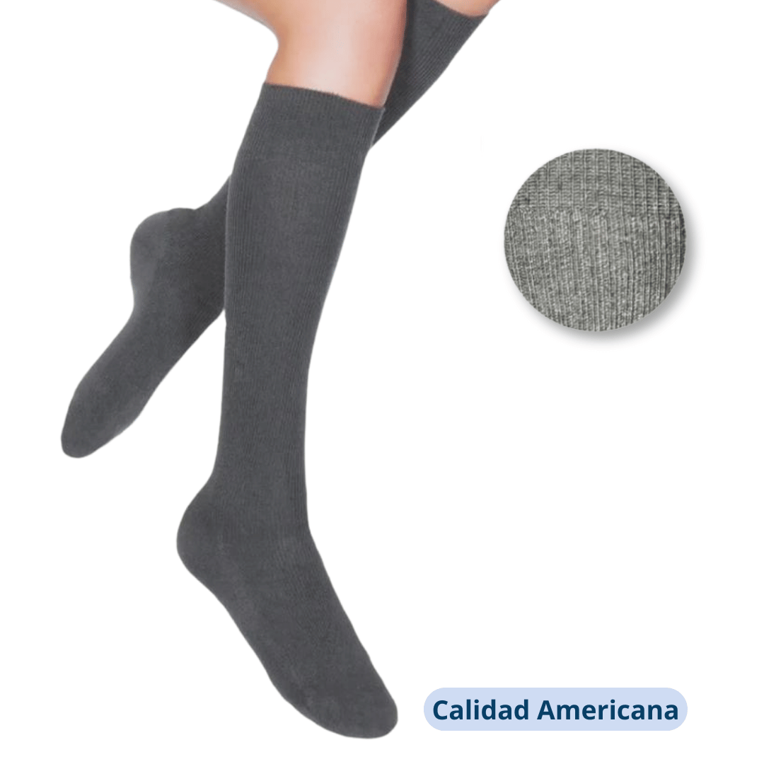PACK 5 CALCETINES BAMBÚ NIÑA UTILÍSIMO GRIS ESCOLAR LARGO MAS CLOTHING - 3