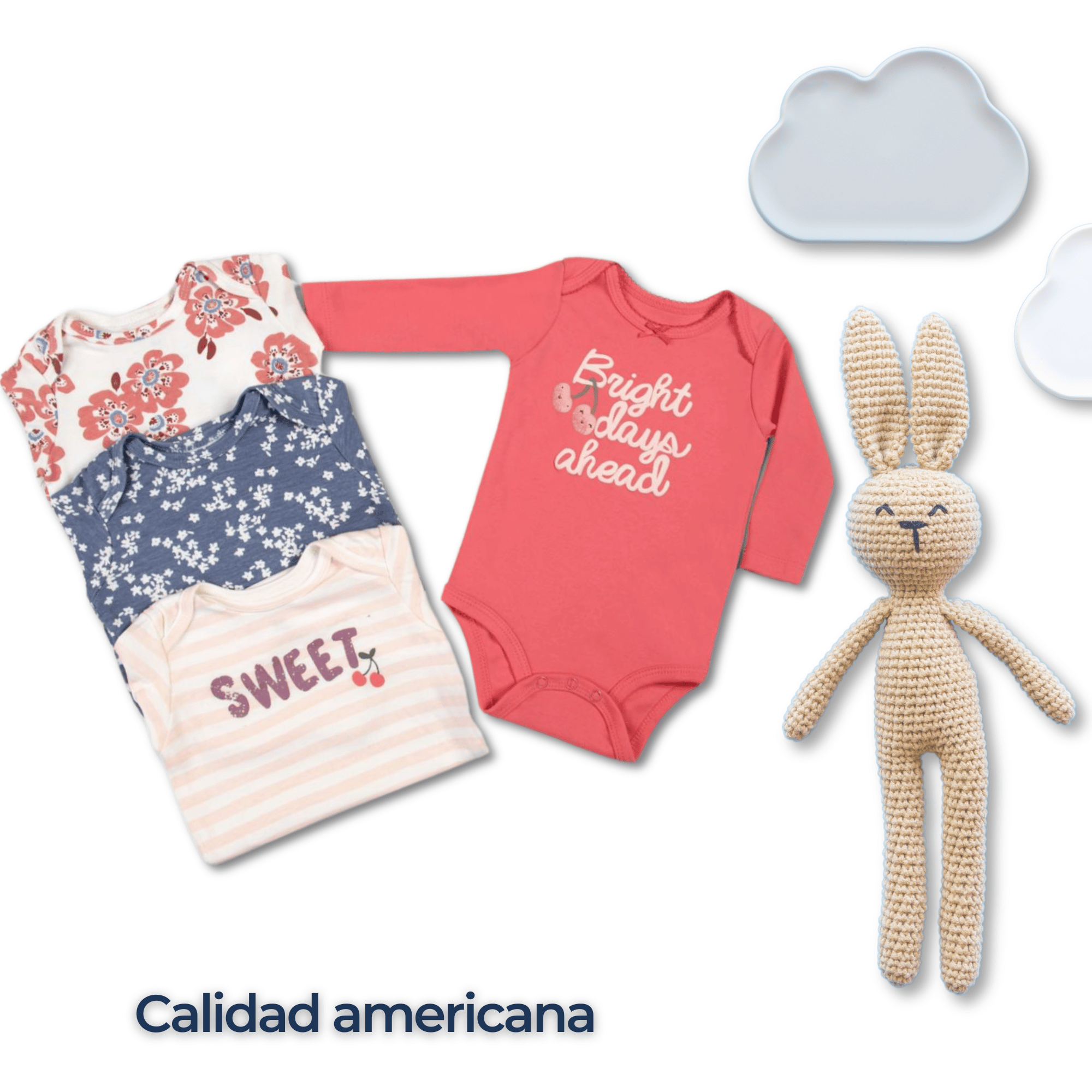 PACK 4 BODYS NIÑA MANGA LARGA ALGODÓN FLORAL BABY - 6