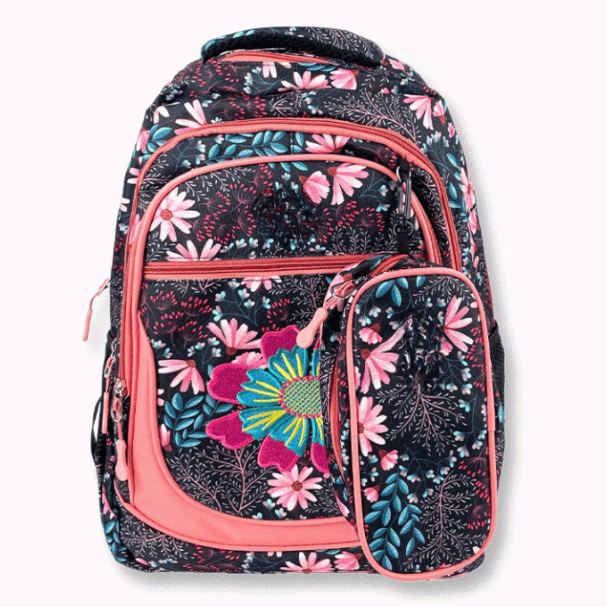 MOCHILA CON LONCHERA Y ESTUCHE 45CM ESTAMPADO VARIADOS NIÑA FLOWERS - 4