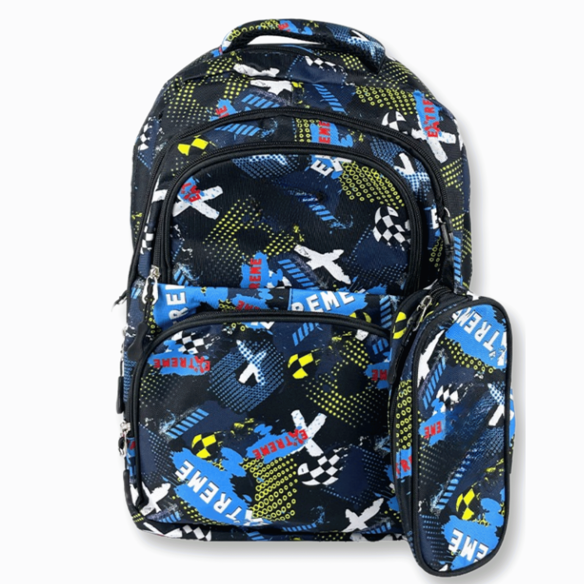 MOCHILA CON LONCHERA Y ESTUCHE 45CM ESTAMPADO FULL COLOR NIÑO CROSS - 4