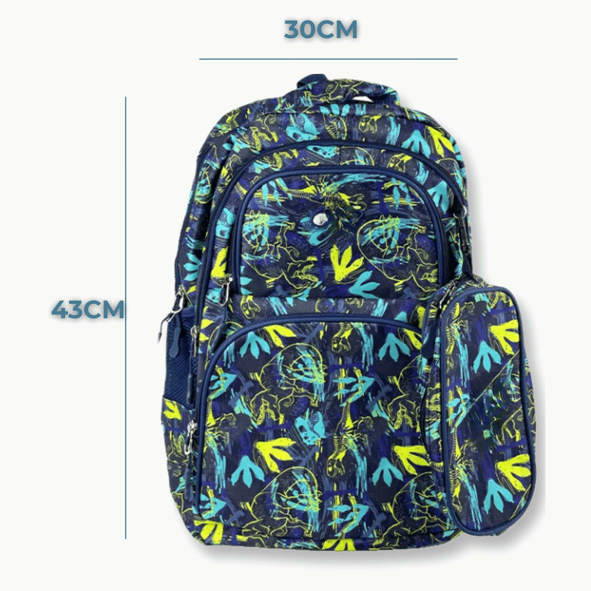 MOCHILA CON LONCHERA Y ESTUCHE 45CM ESTAMPADO FULL COLOR NIÑO DINOSAUR TRACKS - 2