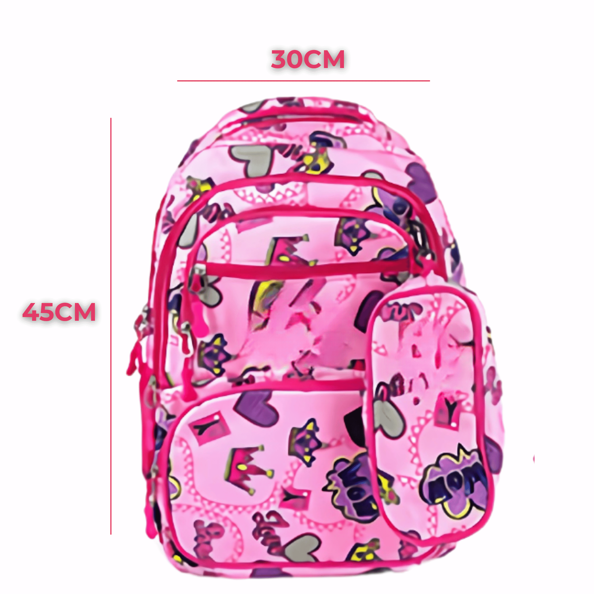 MOCHILA CON LONCHERA Y ESTUCHE 45CM DISEÑOS VARIADOS NIÑA SOFT PINK - 2