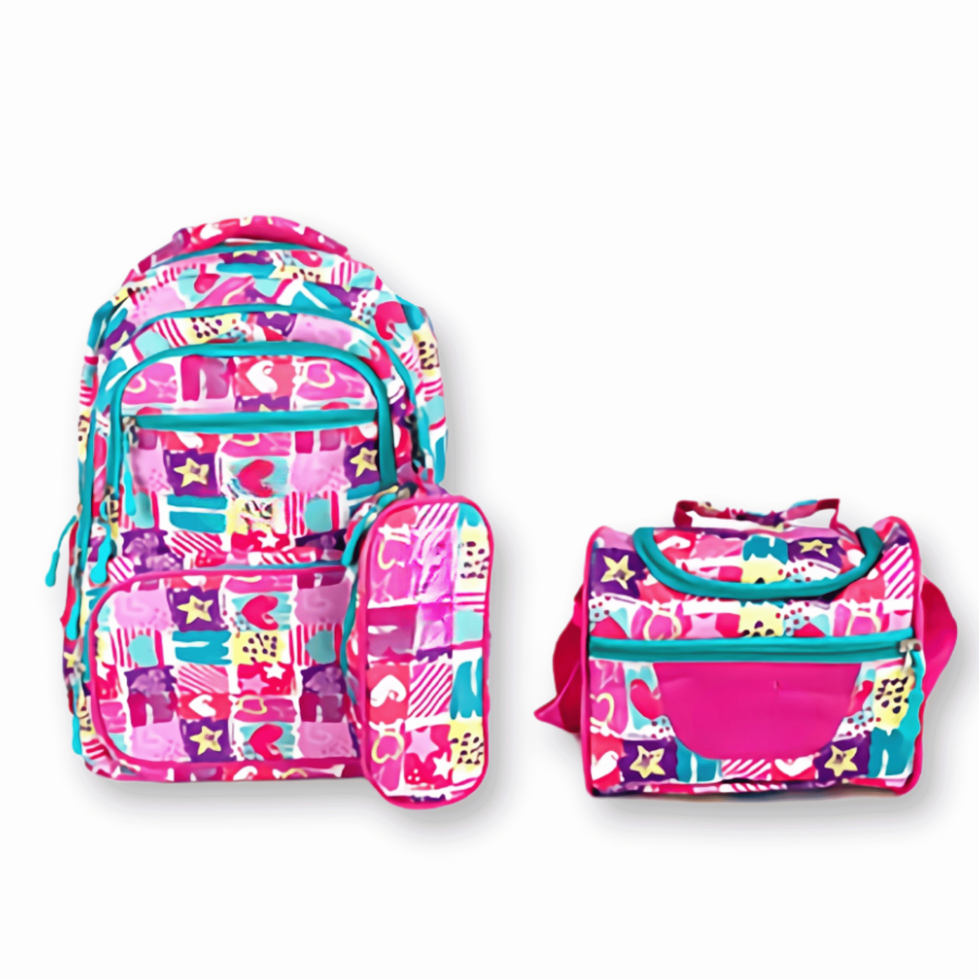 MOCHILA CON LONCHERA Y ESTUCHE 45CM DISEÑOS VARIADOS NIÑA FLOWERS - 1