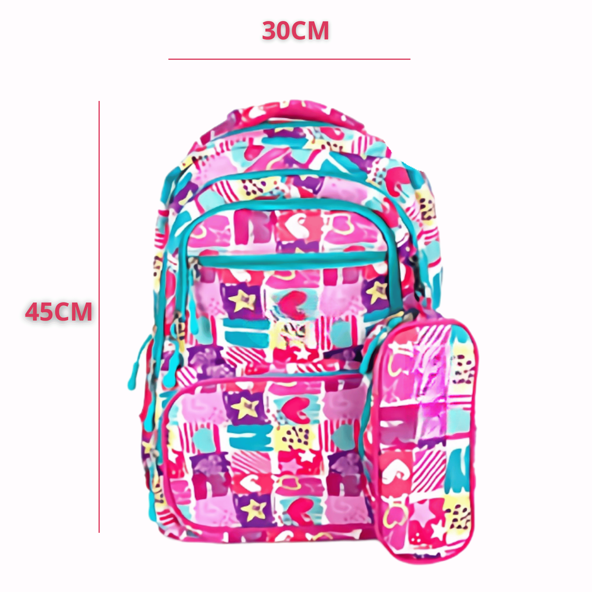 MOCHILA CON LONCHERA Y ESTUCHE 45CM DISEÑOS VARIADOS NIÑA FLOWERS - 2