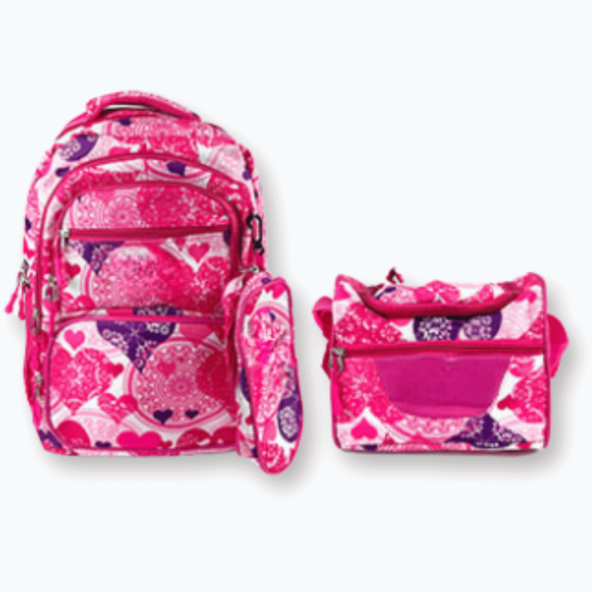 MOCHILA CON LONCHERA Y ESTUCHE 45CM DISEÑOS VARIADOS NIÑA HEARTS - 1