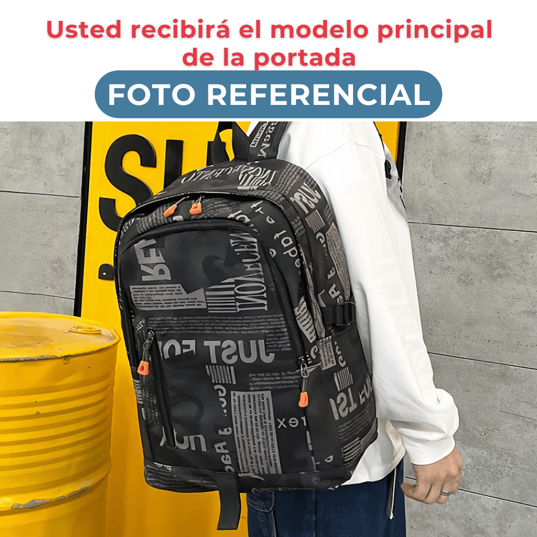 PACK MOCHILA LONCHERA ESTUCHE GRANDE 49CM JUVENIL Y ESCOLAR BEIGE - 3