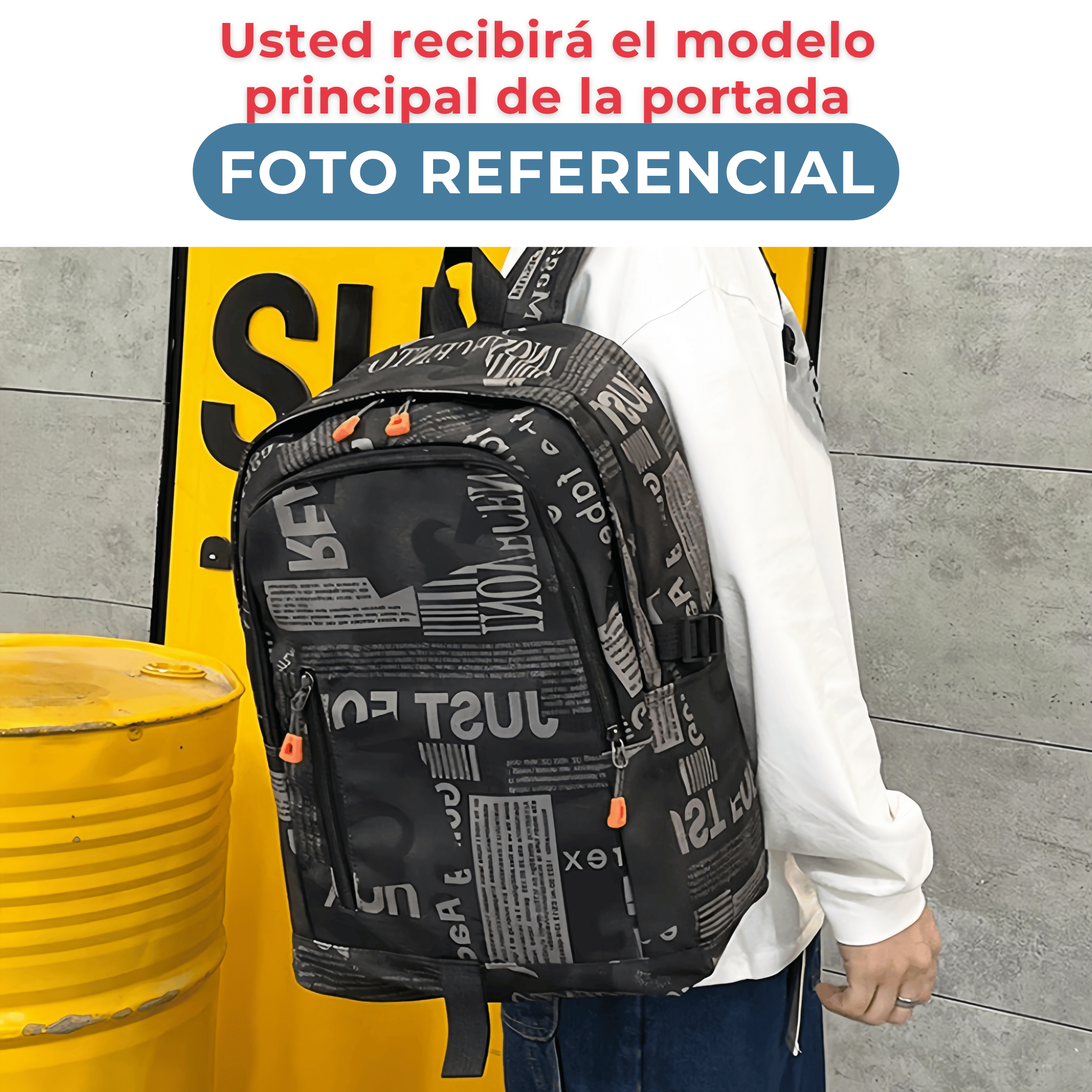 PACK MOCHILA LONCHERA ESTUCHE GRANDE 49CM JUVENIL Y ESCOLAR GREY - 3