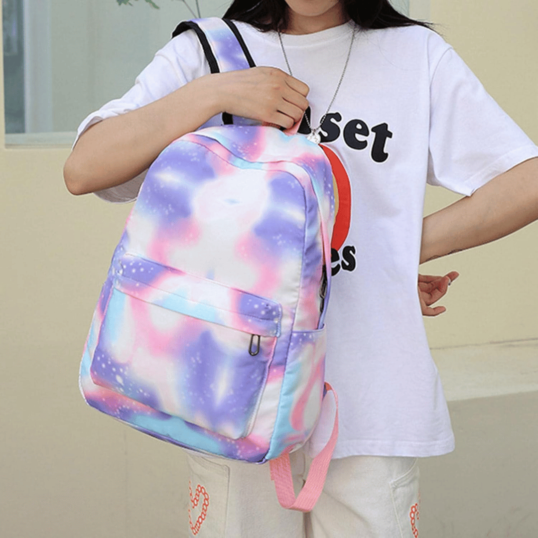 PACK MOCHILA LONCHERA ESTUCHE 43CM JUVENIL Y ESCOLAR GRADIENT PRINT PURPLE-PINK FUSION - 4