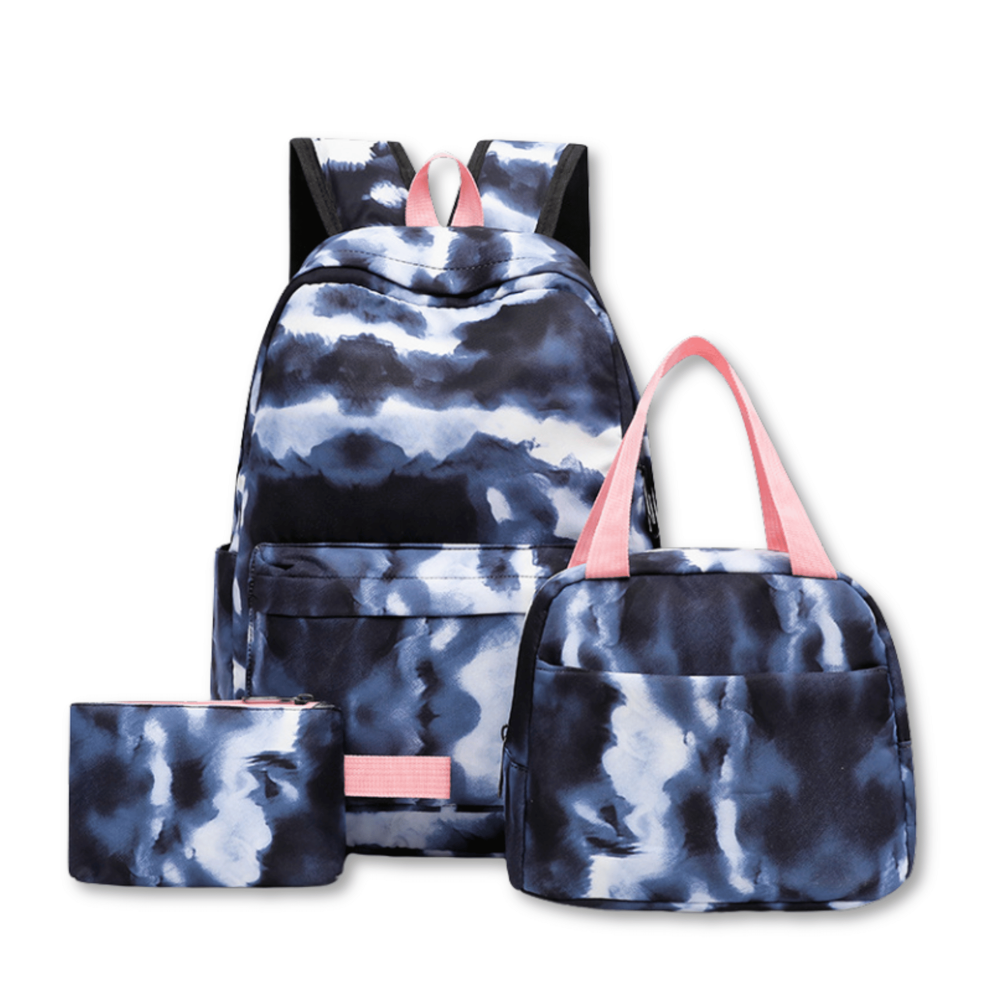 PACK MOCHILA LONCHERA ESTUCHE 43CM JUVENIL Y ESCOLAR GRADIENT PRINT LIGHT BLUE - 1