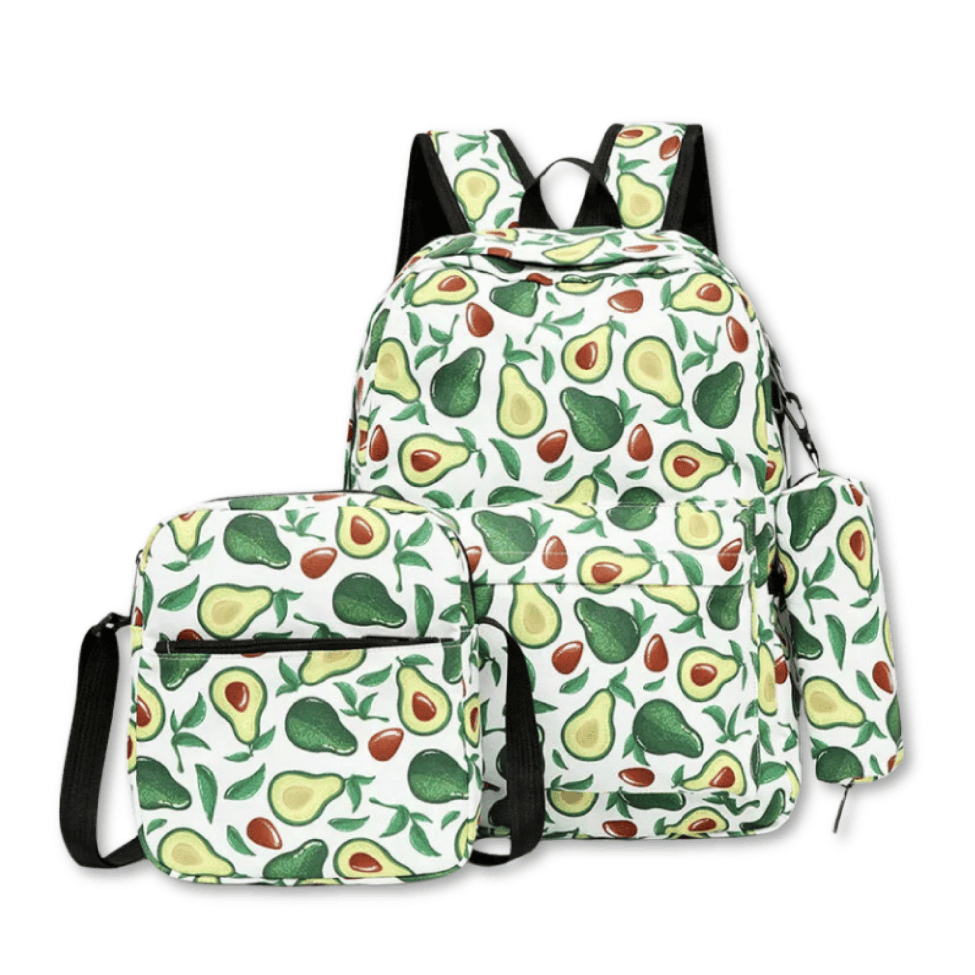 PACK MOCHILA LONCHERA ESTUCHE 43CM JUVENIL Y ESCOLAR AVOCADO WHITE - 1