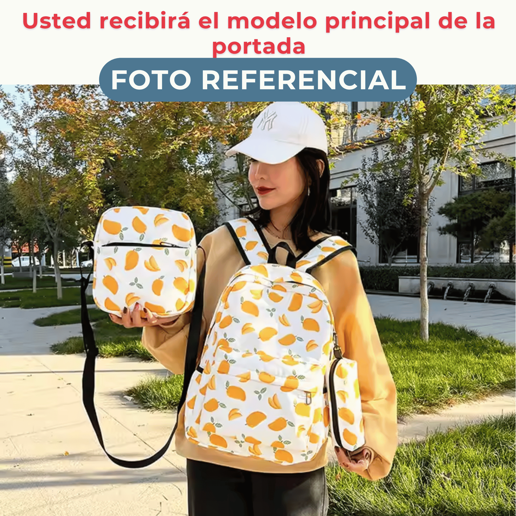 PACK MOCHILA LONCHERA ESTUCHE 43CM JUVENIL Y ESCOLAR CHERRY - 5
