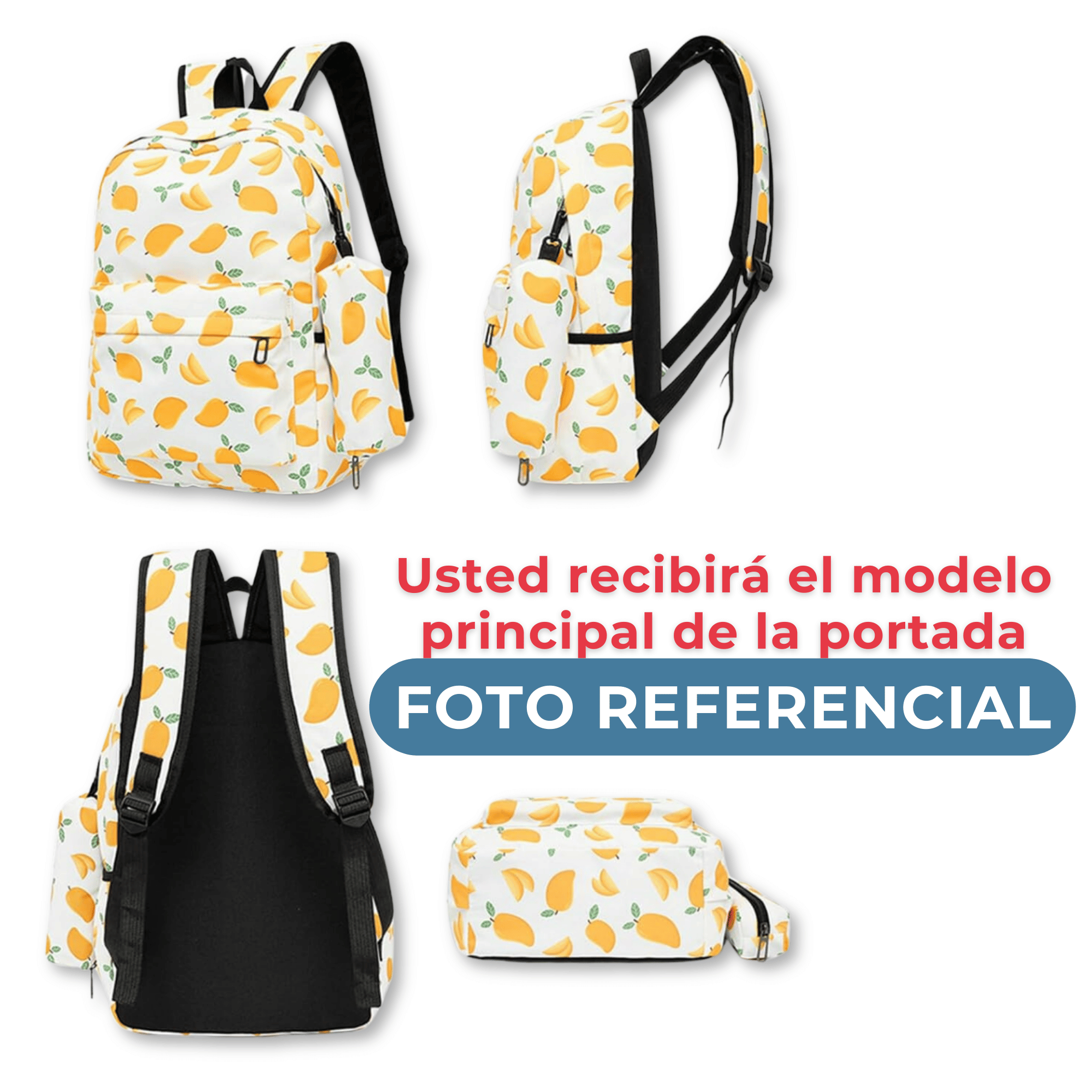PACK MOCHILA LONCHERA ESTUCHE 43CM JUVENIL Y ESCOLAR ELEPHANT - 3