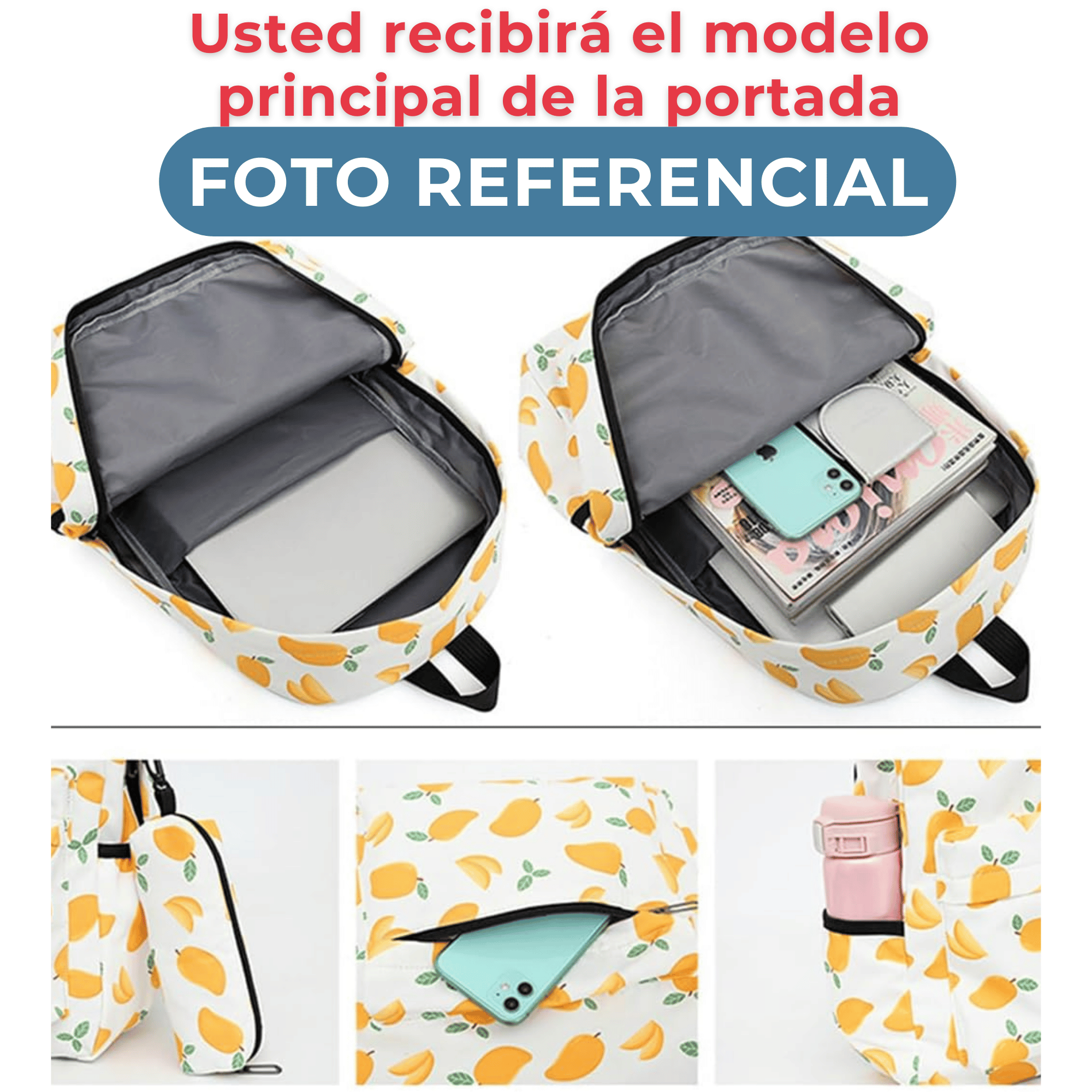 PACK MOCHILA LONCHERA ESTUCHE 43CM JUVENIL Y ESCOLAR ELEPHANT - 4