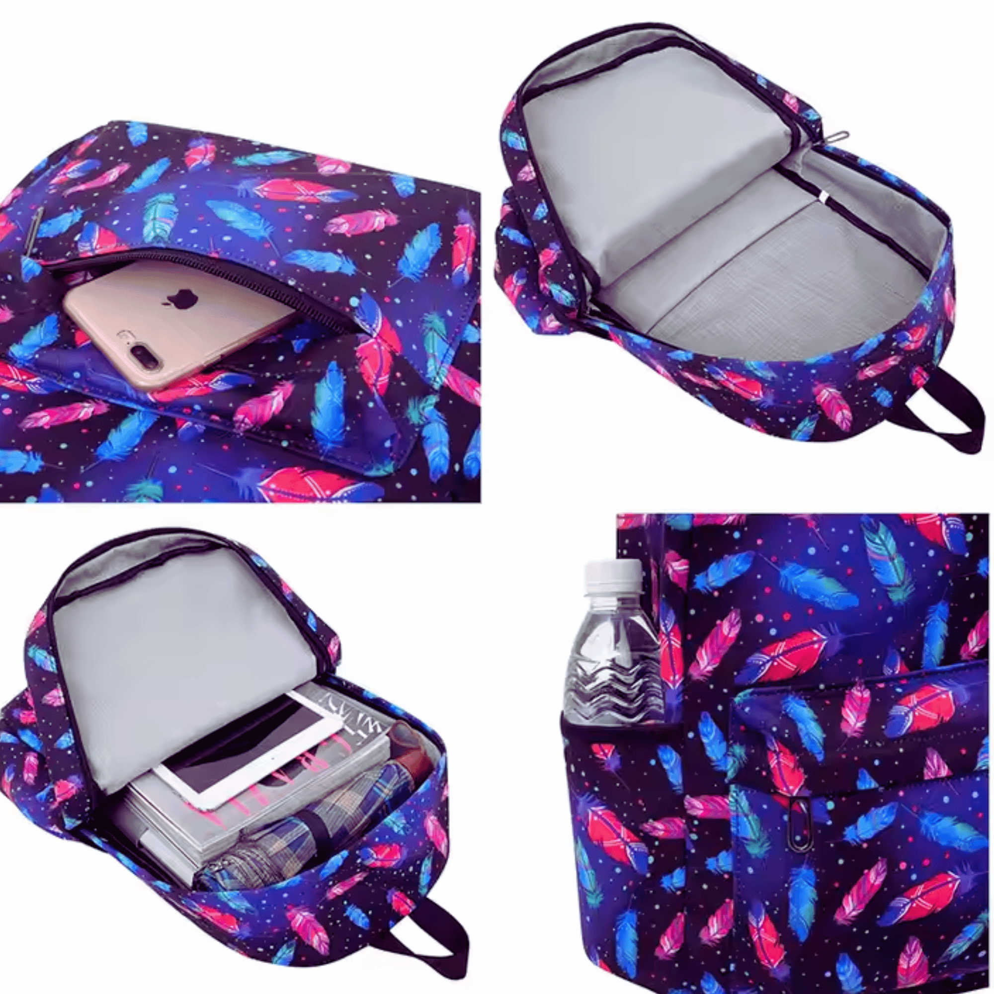 PACK MOCHILA LONCHERA ESTUCHE 43CM JUVENIL Y ESCOLAR MAGIC FEATHERS - 3