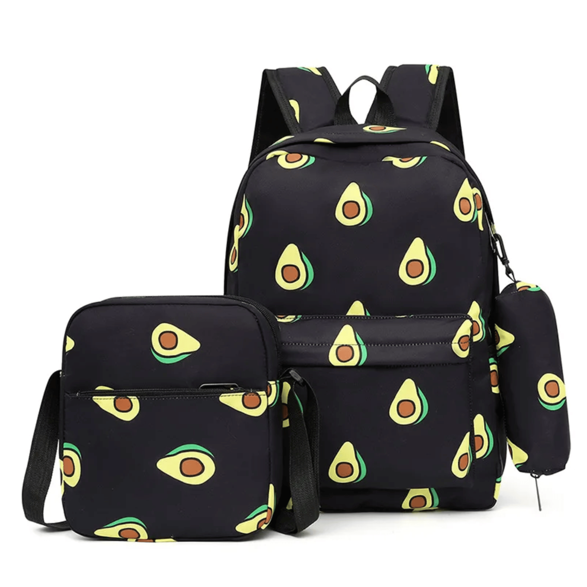 PACK MOCHILA LONCHERA ESTUCHE 43CM JUVENIL Y ESCOLAR BLACK AVOCADO - 1