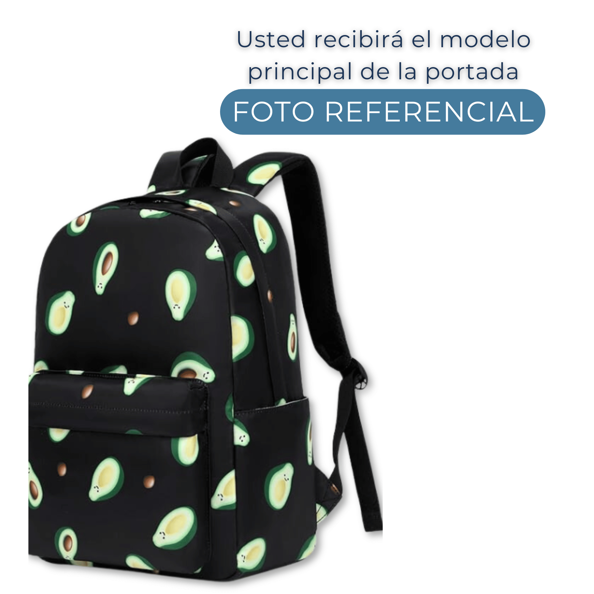 PACK MOCHILA LONCHERA ESTUCHE 43CM JUVENIL Y ESCOLAR BLACK AVOCADO - 4