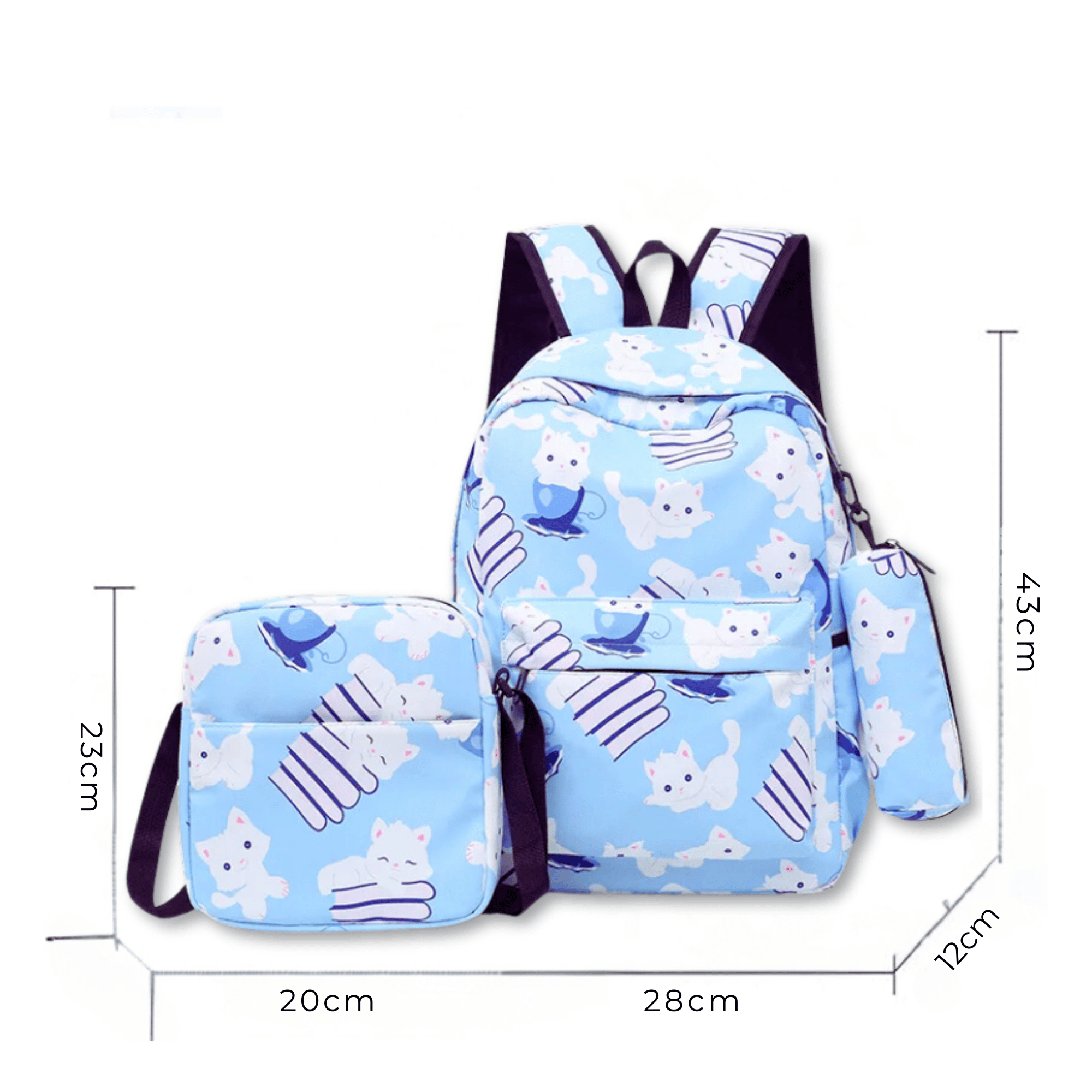 PACK MOCHILA LONCHERA ESTUCHE 43CM JUVENIL Y ESCOLAR CAT - 2