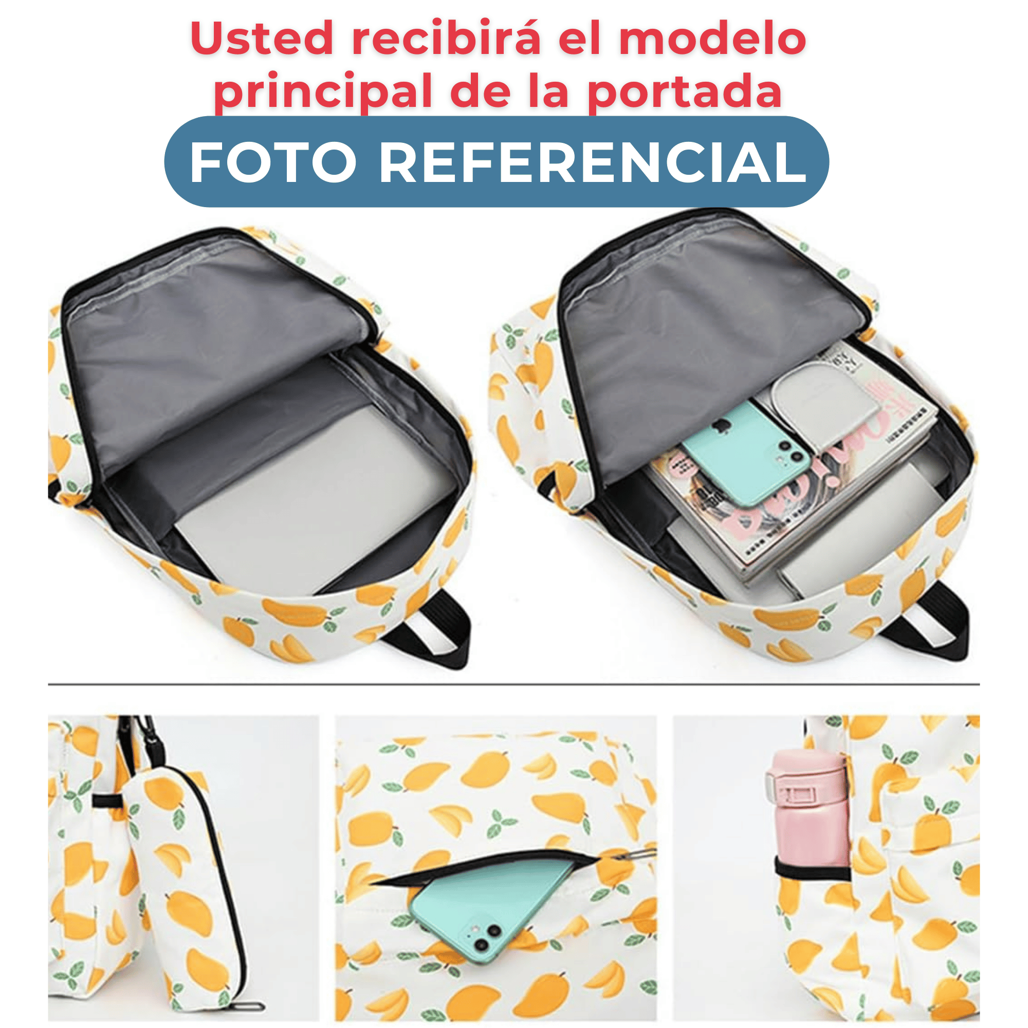 PACK MOCHILA LONCHERA ESTUCHE 43CM JUVENIL Y ESCOLAR CAT - 4
