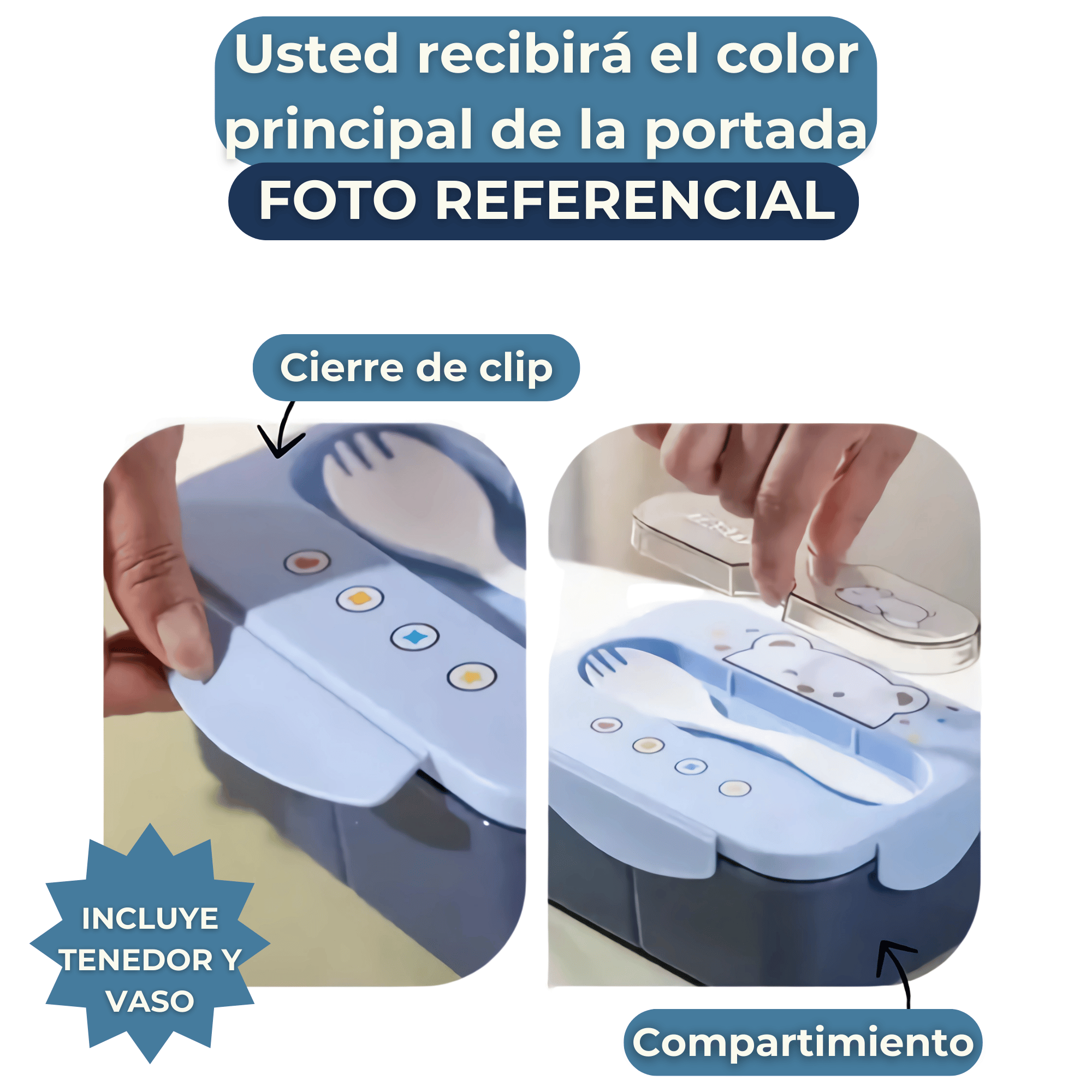FIAMBRERA CONTENEDOR OSITO 1200 ML TÁPER HERMÉTICO + CUBIERTOS Y VASO INFANTIL GREEN - 3