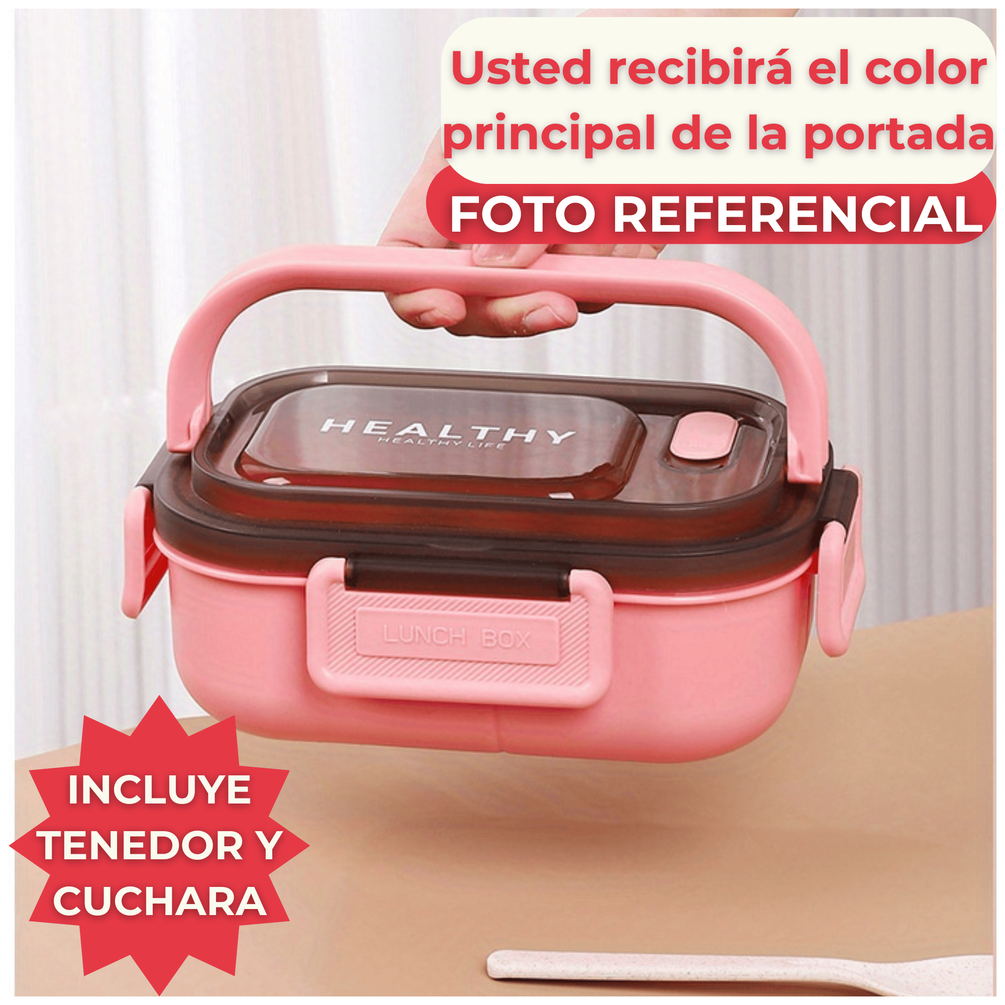 FIAMBRERA CONTENEDOR 1200 ML BENTO BOX TÁPER HERMÉTICO + SALSERA PLÁSTICO BLUE - 7