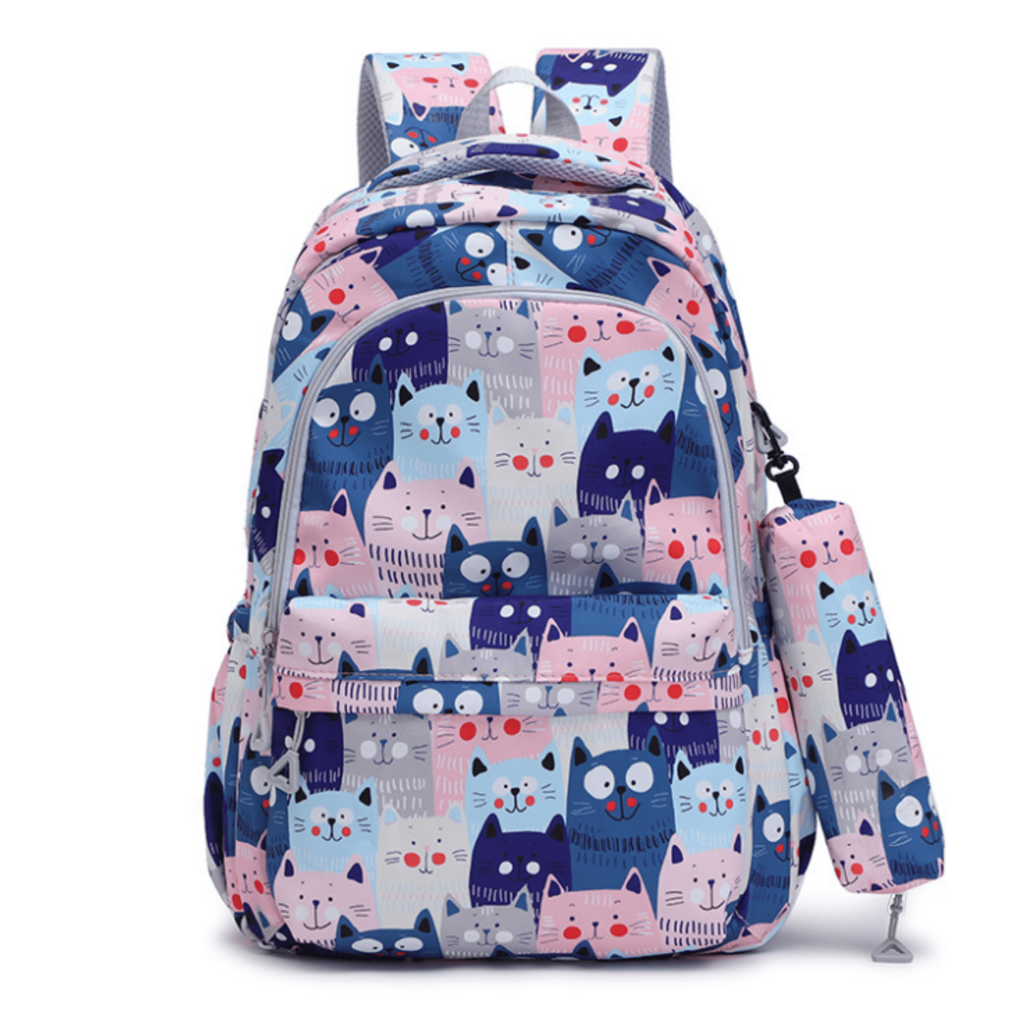 MOCHILA ESCOLAR 44CM DISEÑO ESTAMPADO CATS AND BEARS BLUE CATS - 1