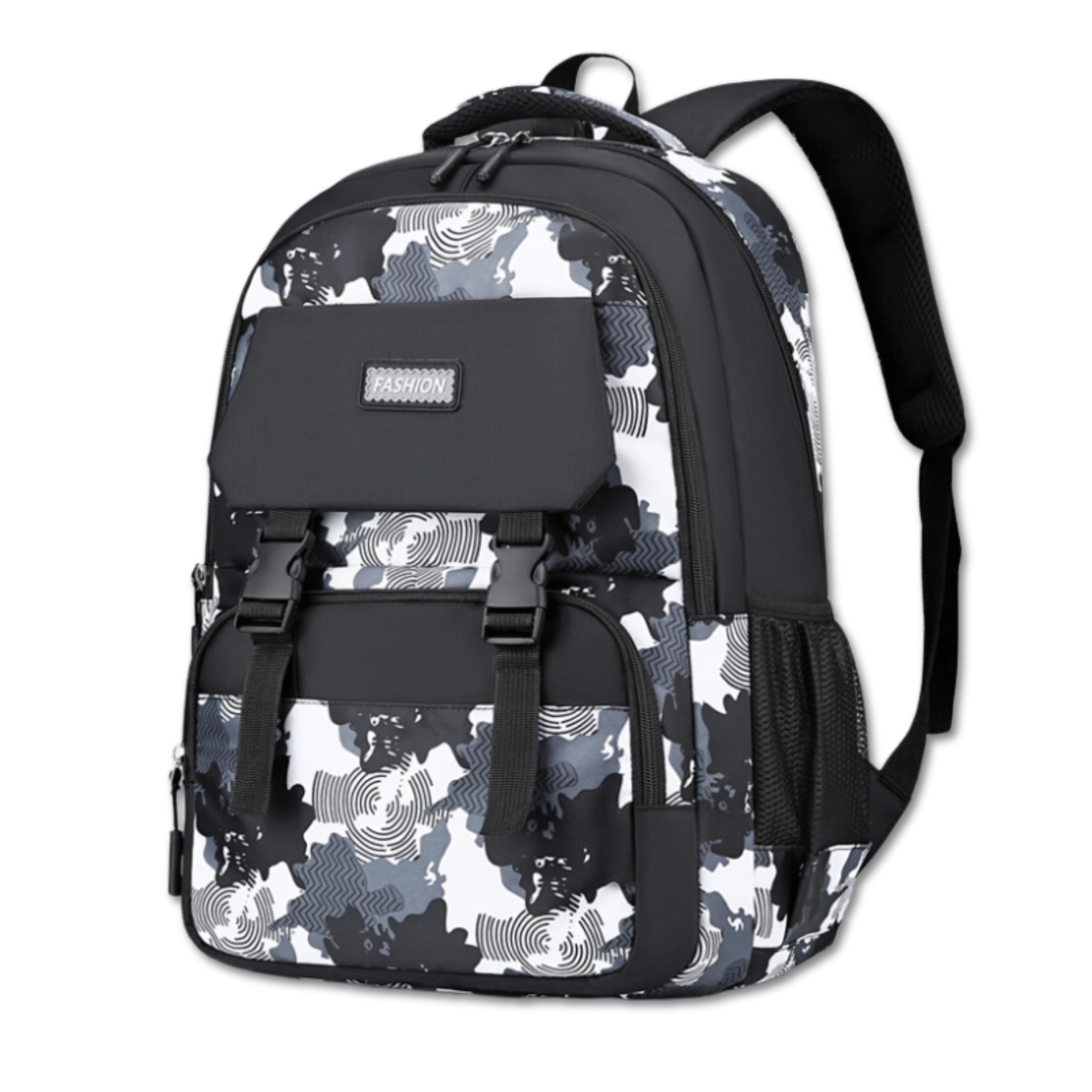 MOCHILA ESCOLAR JUVENIL UNIVERSITARIA 47CM BLACK GRAY - 1