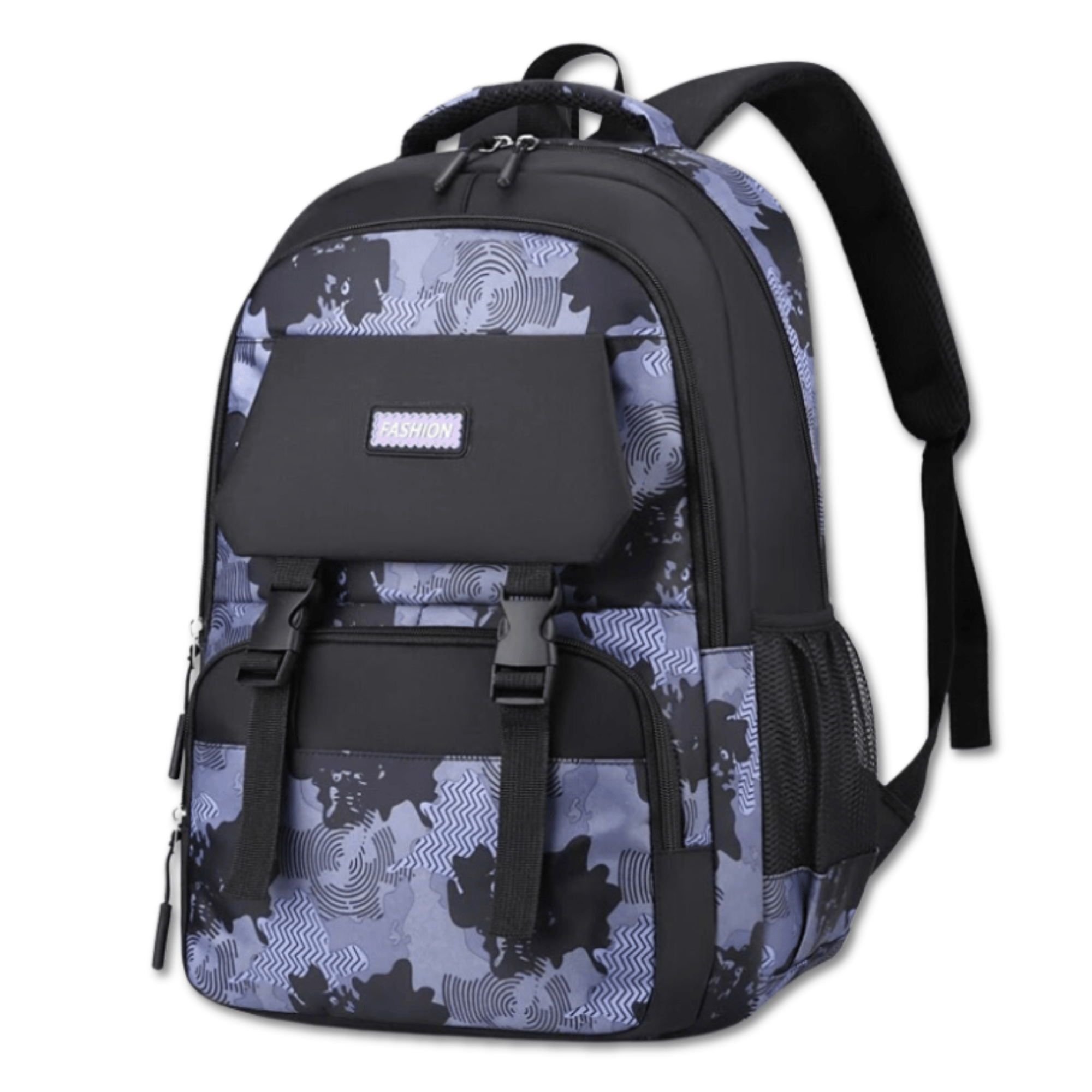 MOCHILA ESCOLAR JUVENIL UNIVERSITARIA 47CM BLUE BLACK - 1