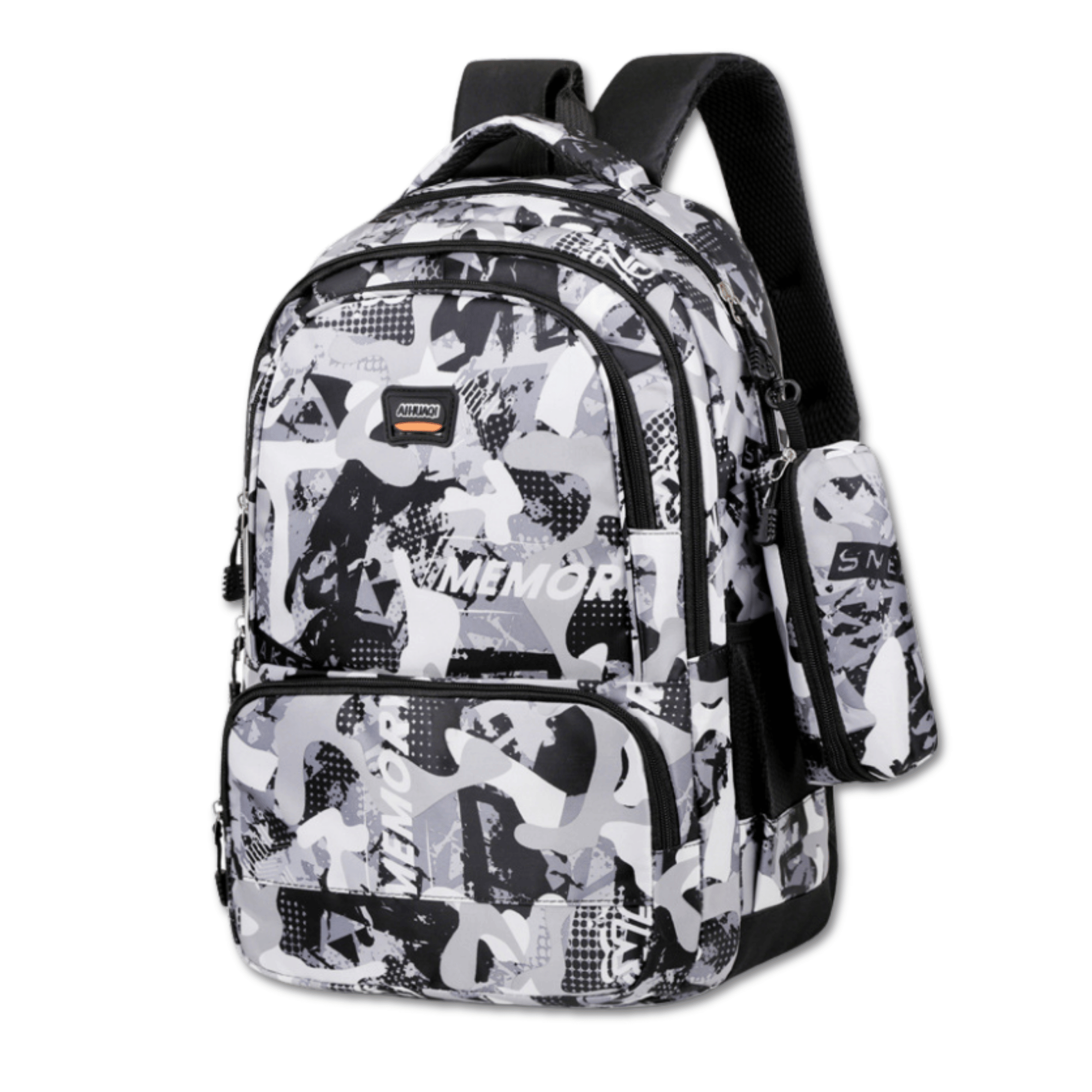 MOCHILA ESCOLAR JUVENIL Y UNIVERSITARIO 45CM DISEÑO ESTAMPADO CAMUFLAJE UNISEX GRAY - 1