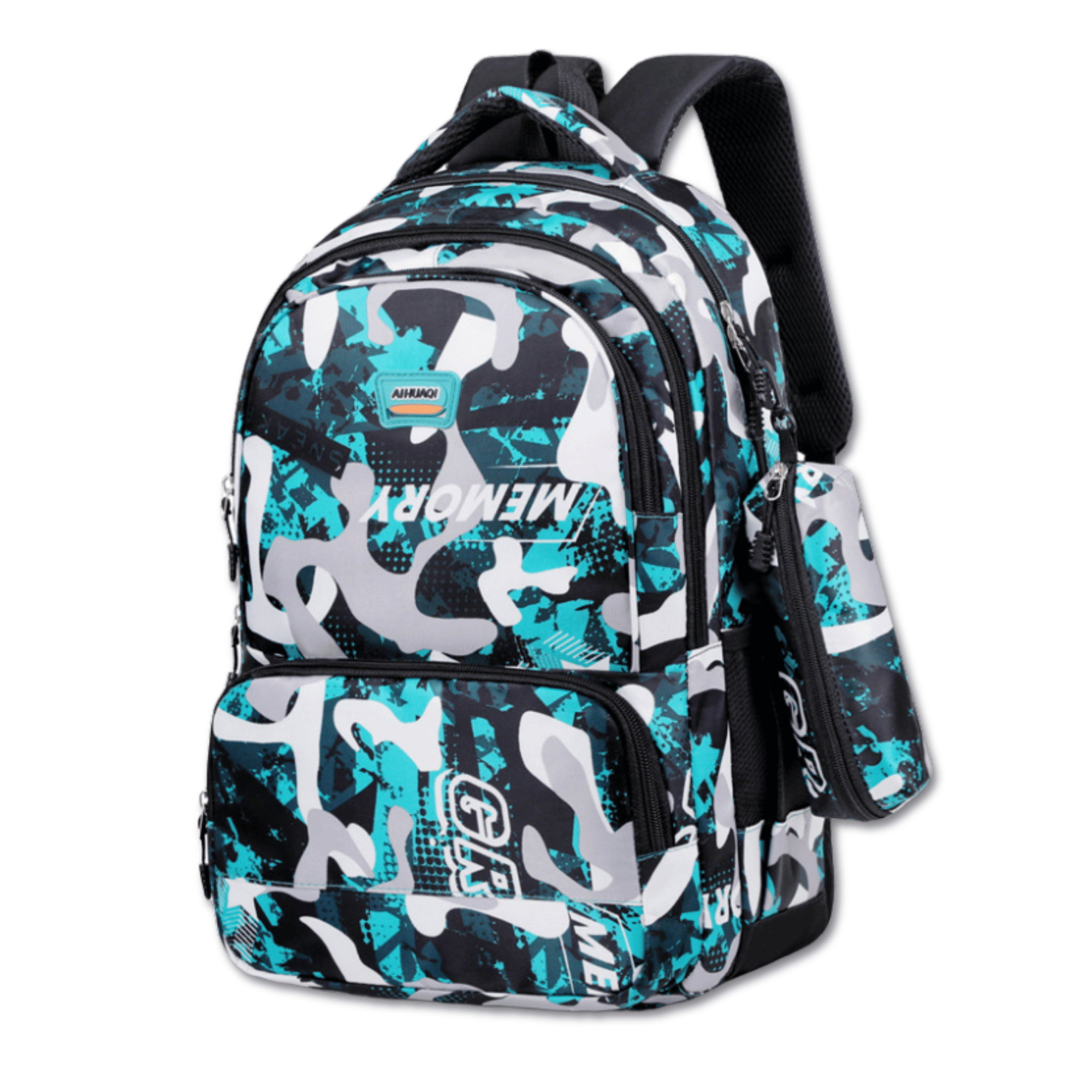 MOCHILA ESCOLAR JUVENIL Y UNIVERSITARIO 45CM DISEÑO ESTAMPADO CAMUFLAJE UNISEX GREEN - 1