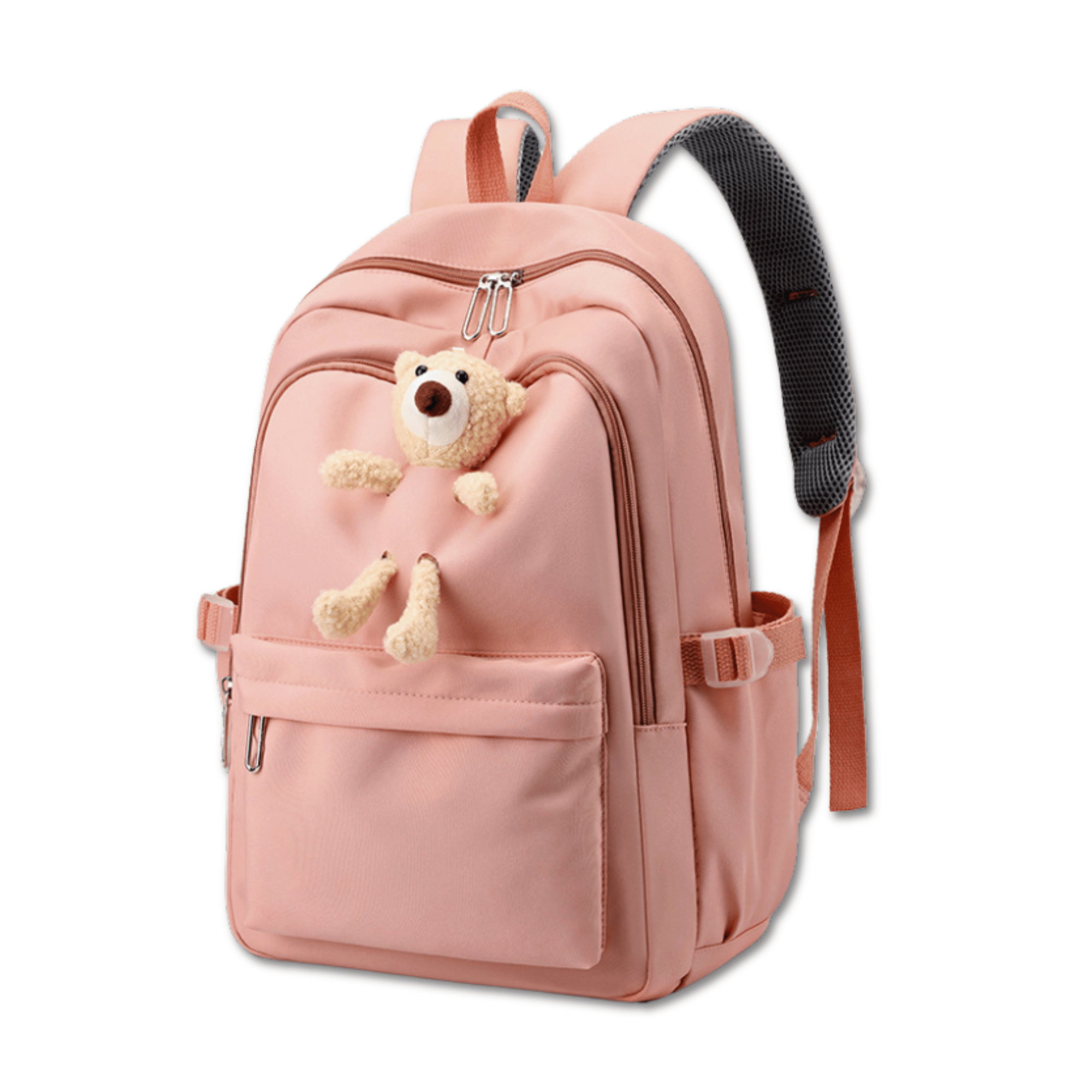 MOCHILA ESCOLAR JUVENIL 46CM NIÑAS ESTILO KAWAII CUTE TEDDY BEAR PINK - 1