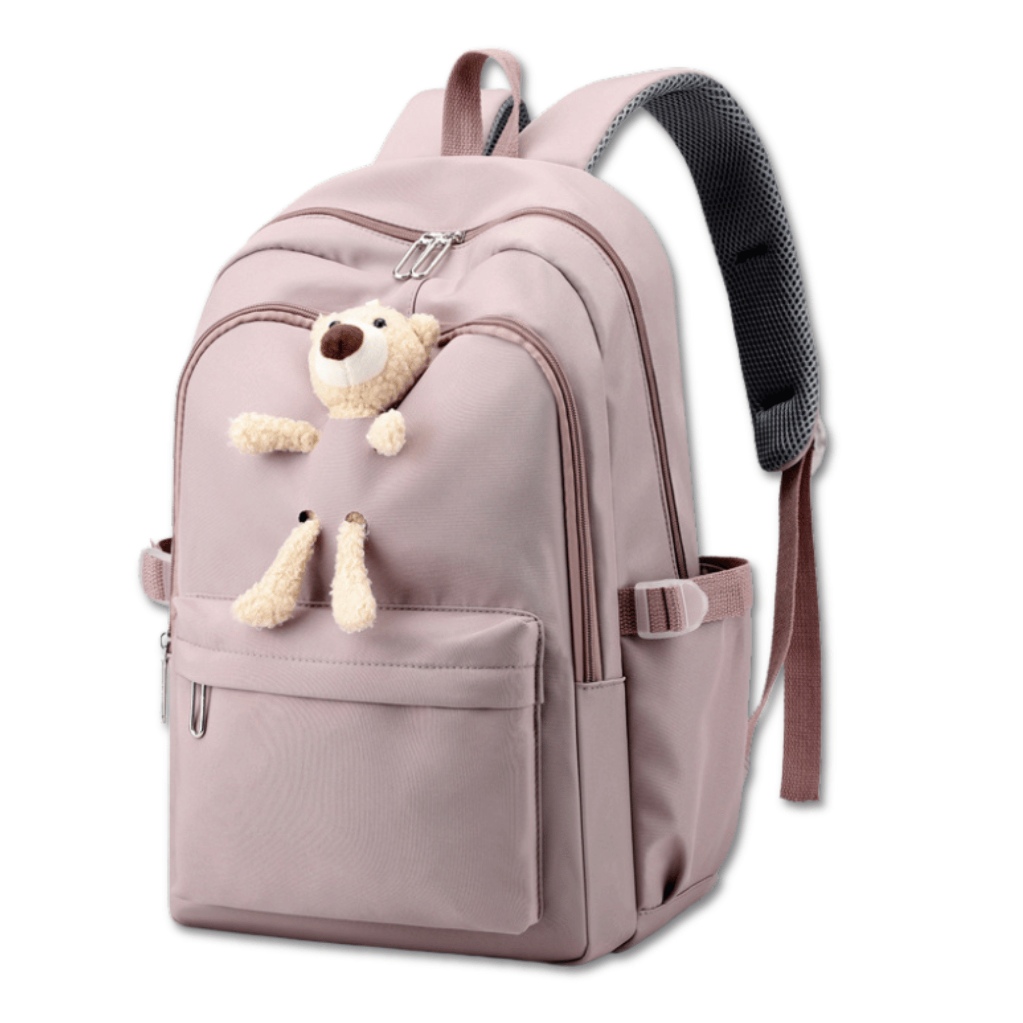 MOCHILA ESCOLAR JUVENIL 46CM NIÑAS ESTILO KAWAII CUTE TEDDY BEAR PURPLE - 1