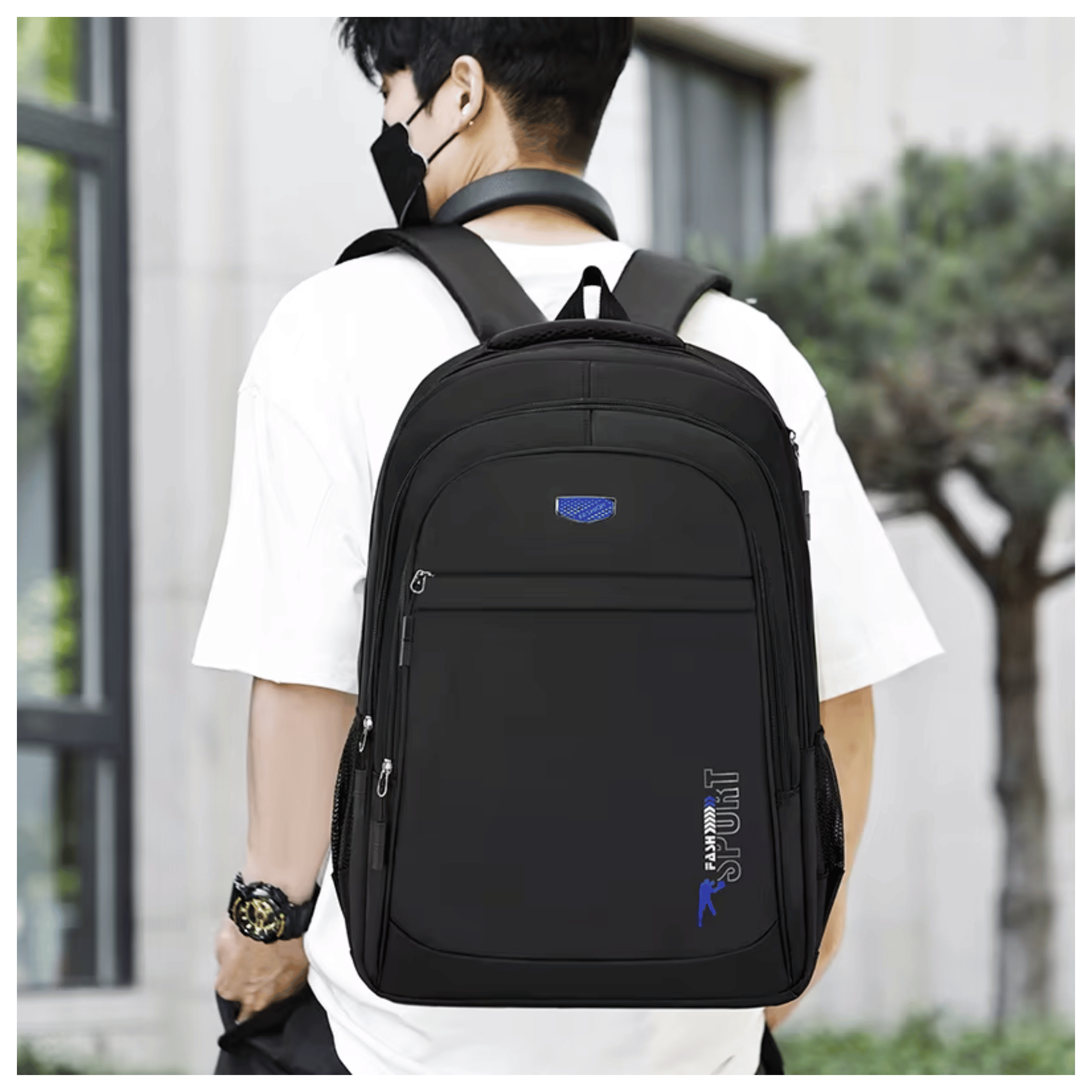MOCHILA ESCOLAR JUVENIL Y UNIVERSITARIO 50CM DISEÑO MULTIFUNCIONAL BLUE - 3