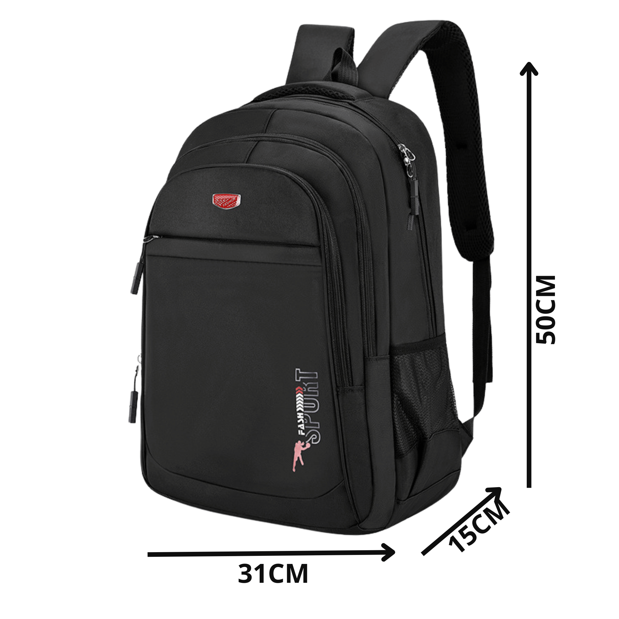 MOCHILA ESCOLAR JUVENIL Y UNIVERSITARIO 50CM DISEÑO MULTIFUNCIONAL RED - 2