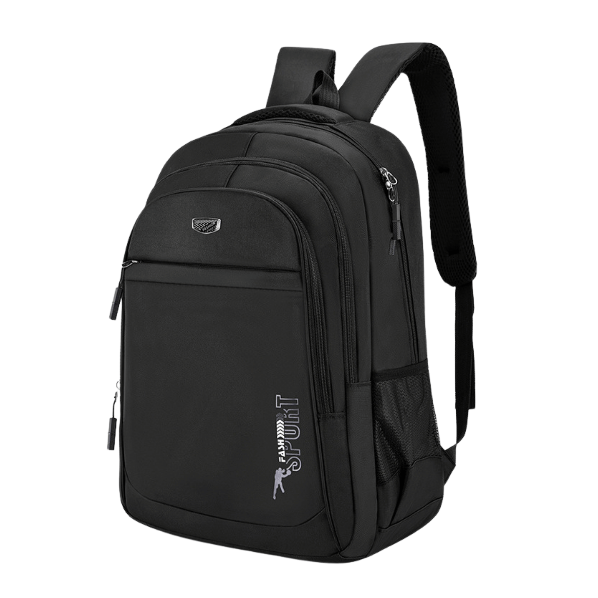 MOCHILA ESCOLAR JUVENIL Y UNIVERSITARIO 50CM DISEÑO MULTIFUNCIONAL BLACK - 1