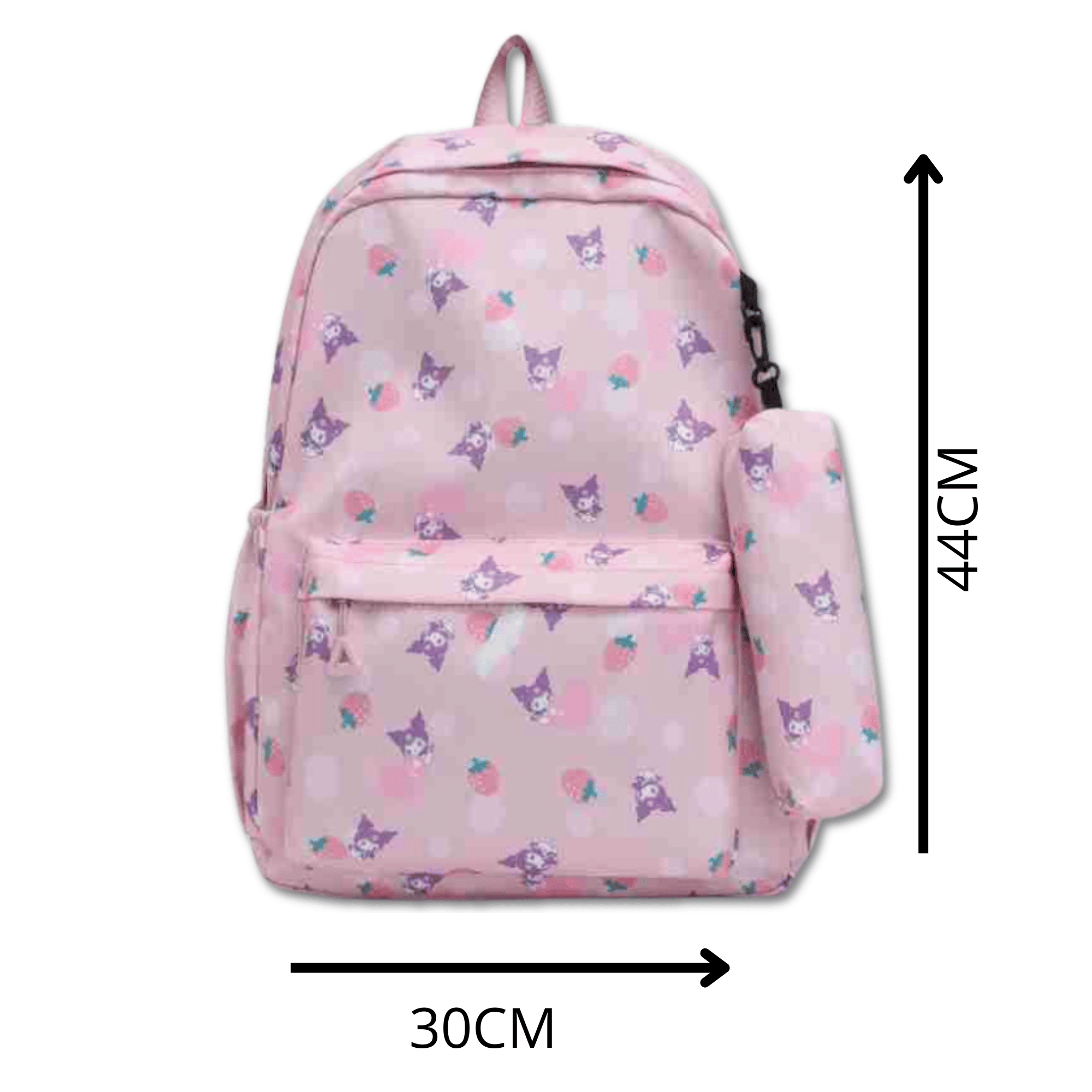 MOCHILA KUROMI ESCOLAR 44CM SANRIO ESTILO KAWAII PINK - 2