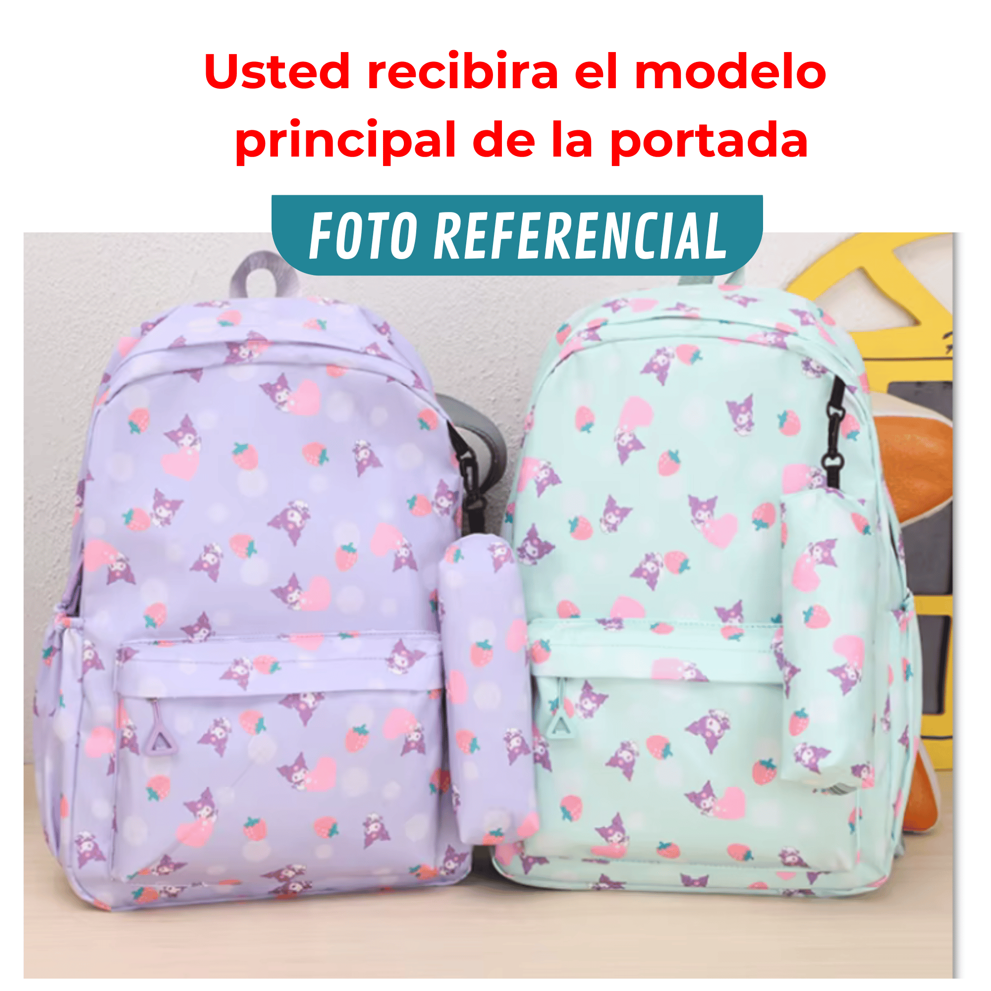 MOCHILA KUROMI ESCOLAR 44CM SANRIO ESTILO KAWAII PURPLE - 4
