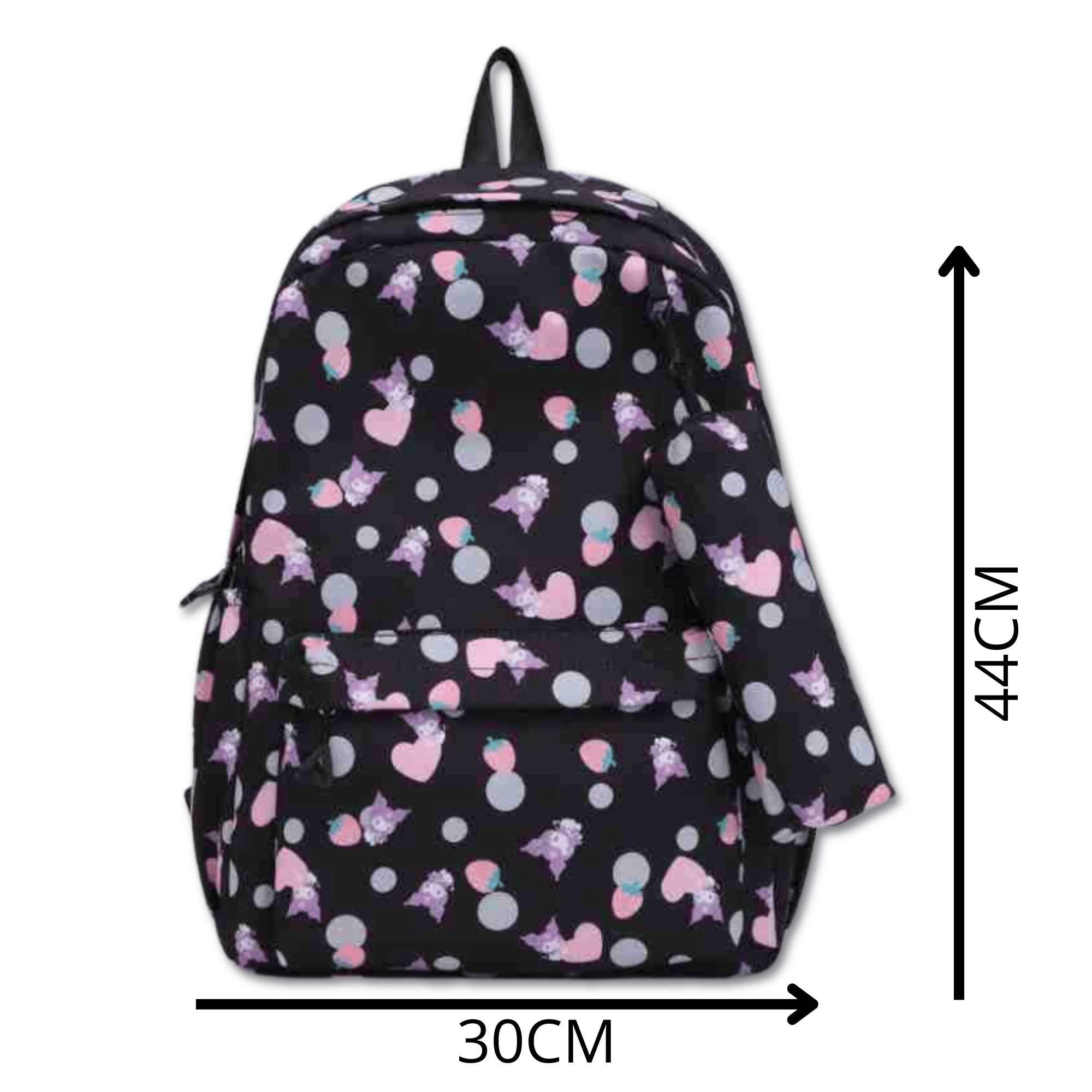 MOCHILA KUROMI ESCOLAR 44CM SANRIO ESTILO KAWAII BLACK PINK - 2