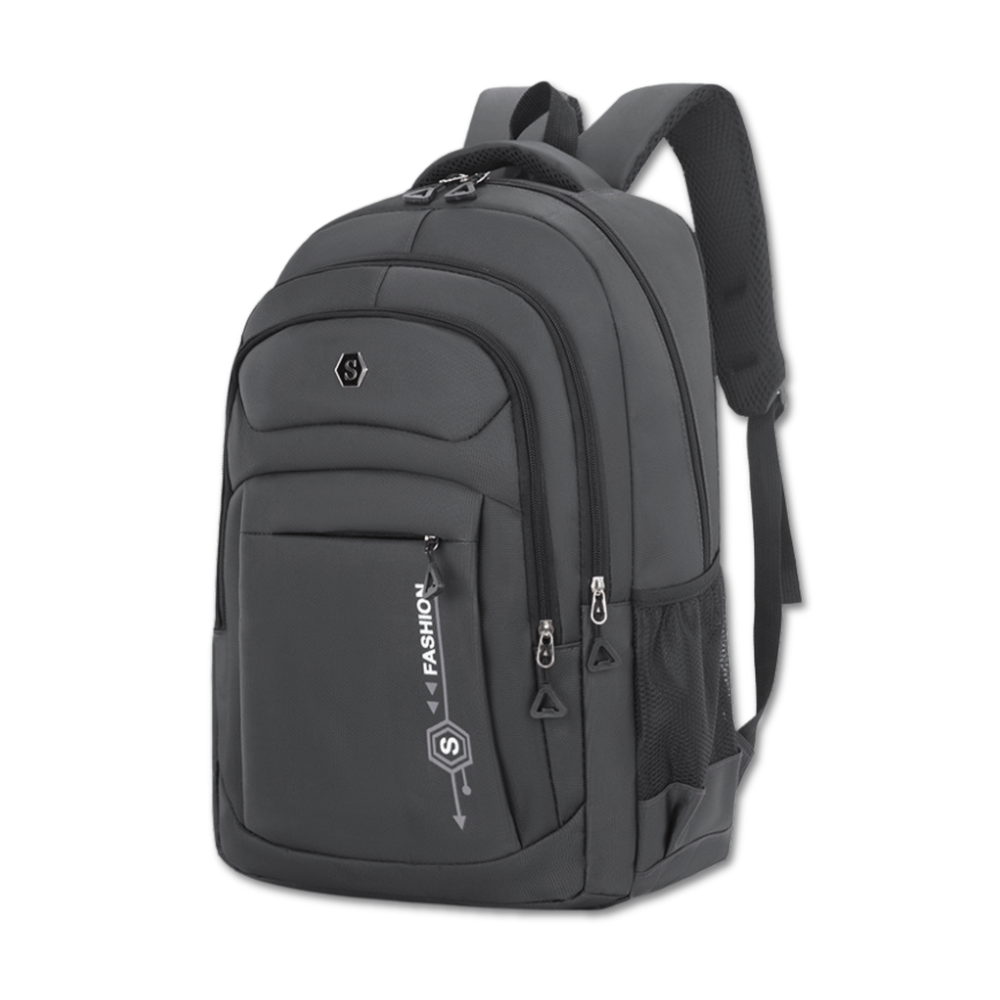 MOCHILA ESCOLAR JUVENIL Y UNIVERSITARIO 45CM DISEÑO MULTIFUNCIONAL GREY - 1