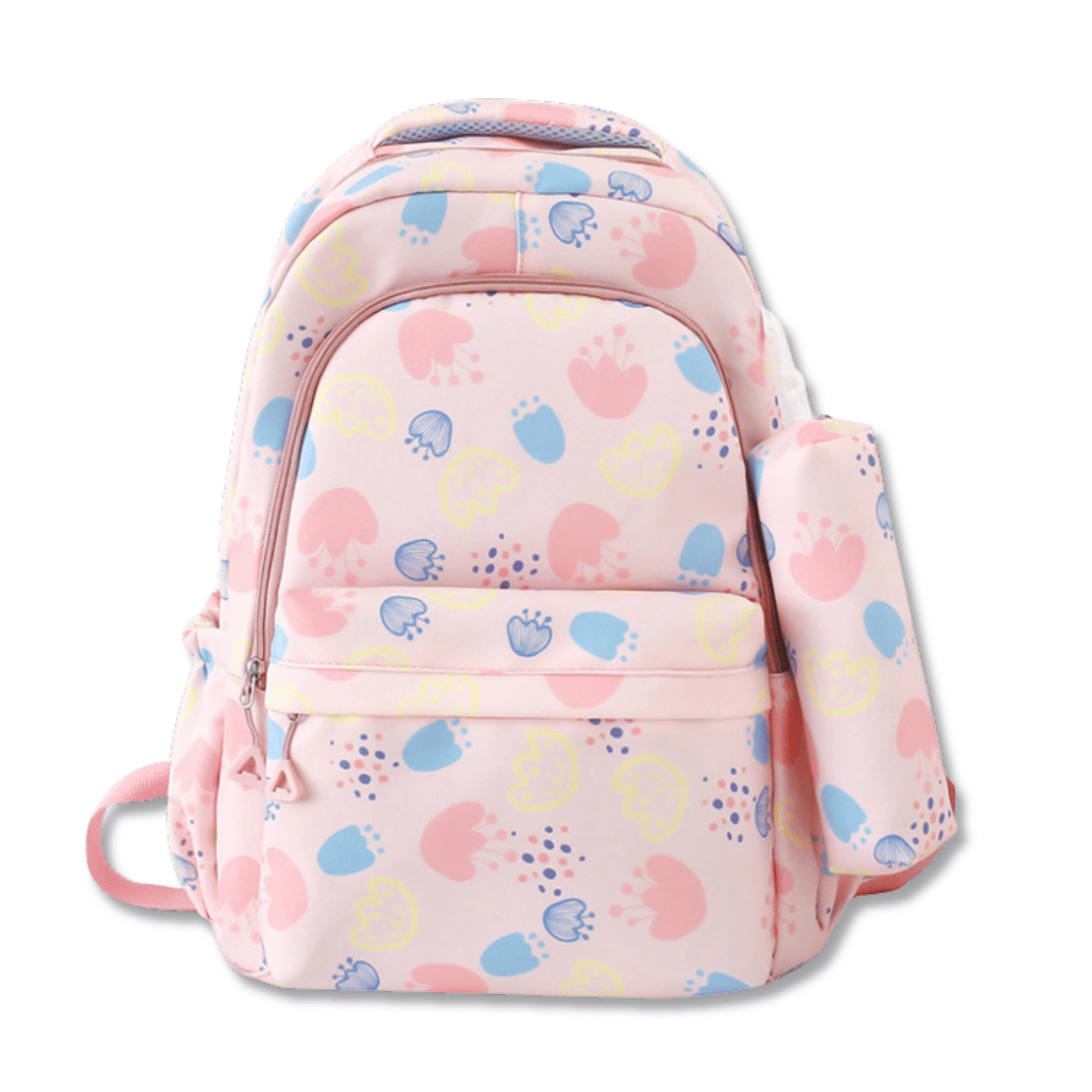 MOCHILA ESCOLAR 46CM DISEÑO FLORAL PRINT PINK - 1