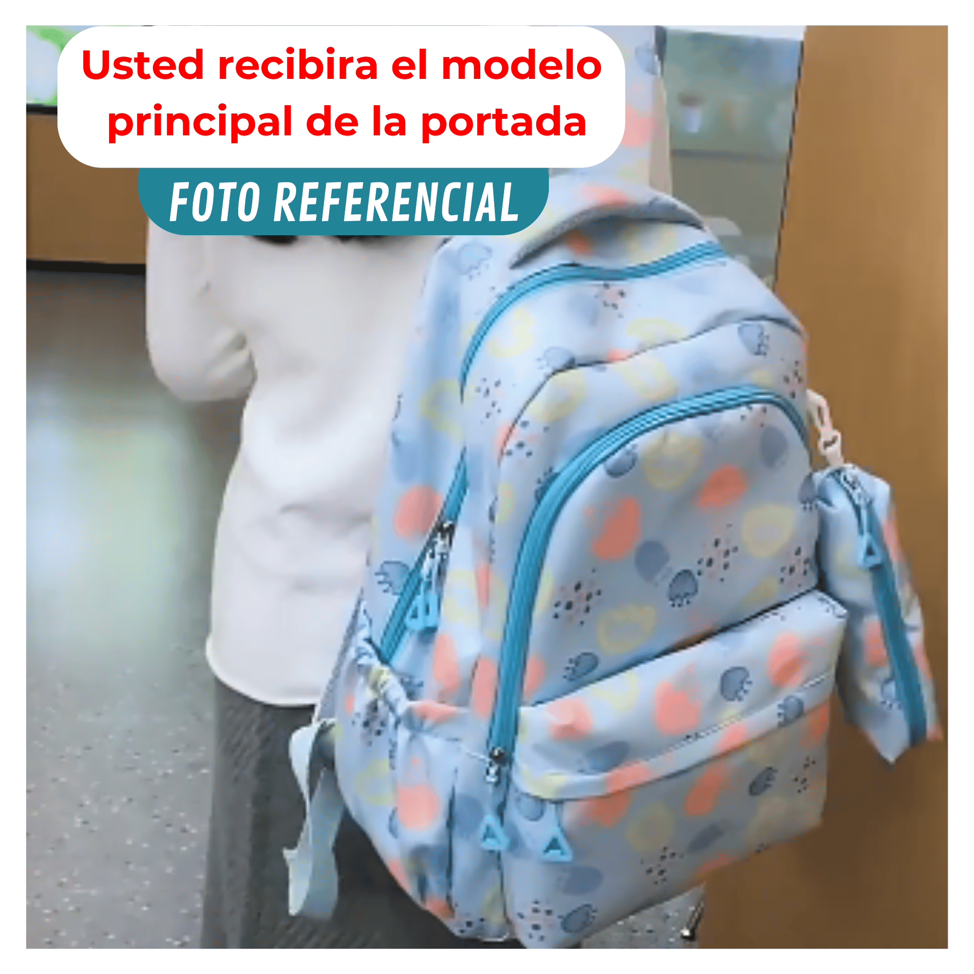 MOCHILA ESCOLAR 46CM DISEÑO FLORAL PRINT PINK - 4