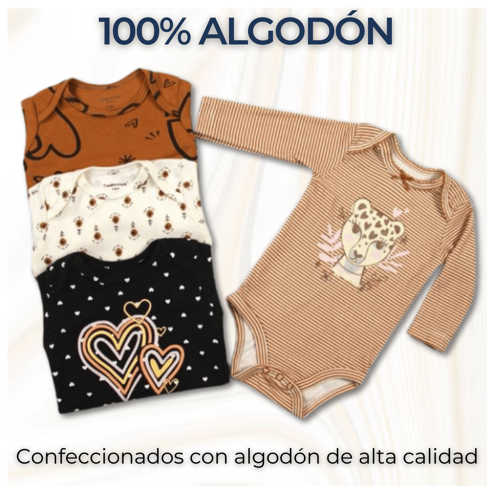 PACK 4 BODYS BEBÉ NIÑA MANGA LARGA TEDMIMAK ALGODÓN HEARTS - 2