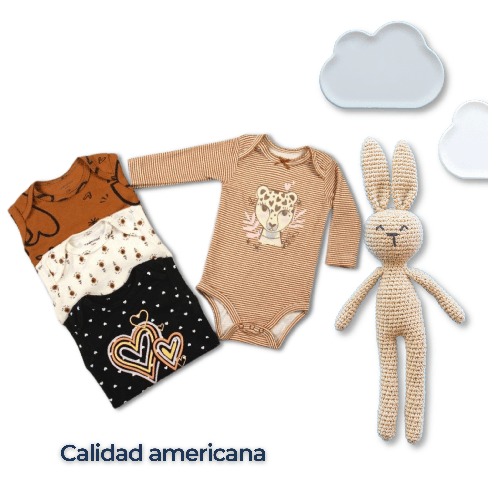 PACK 4 BODYS BEBÉ NIÑA MANGA LARGA TEDMIMAK ALGODÓN HEARTS - 6