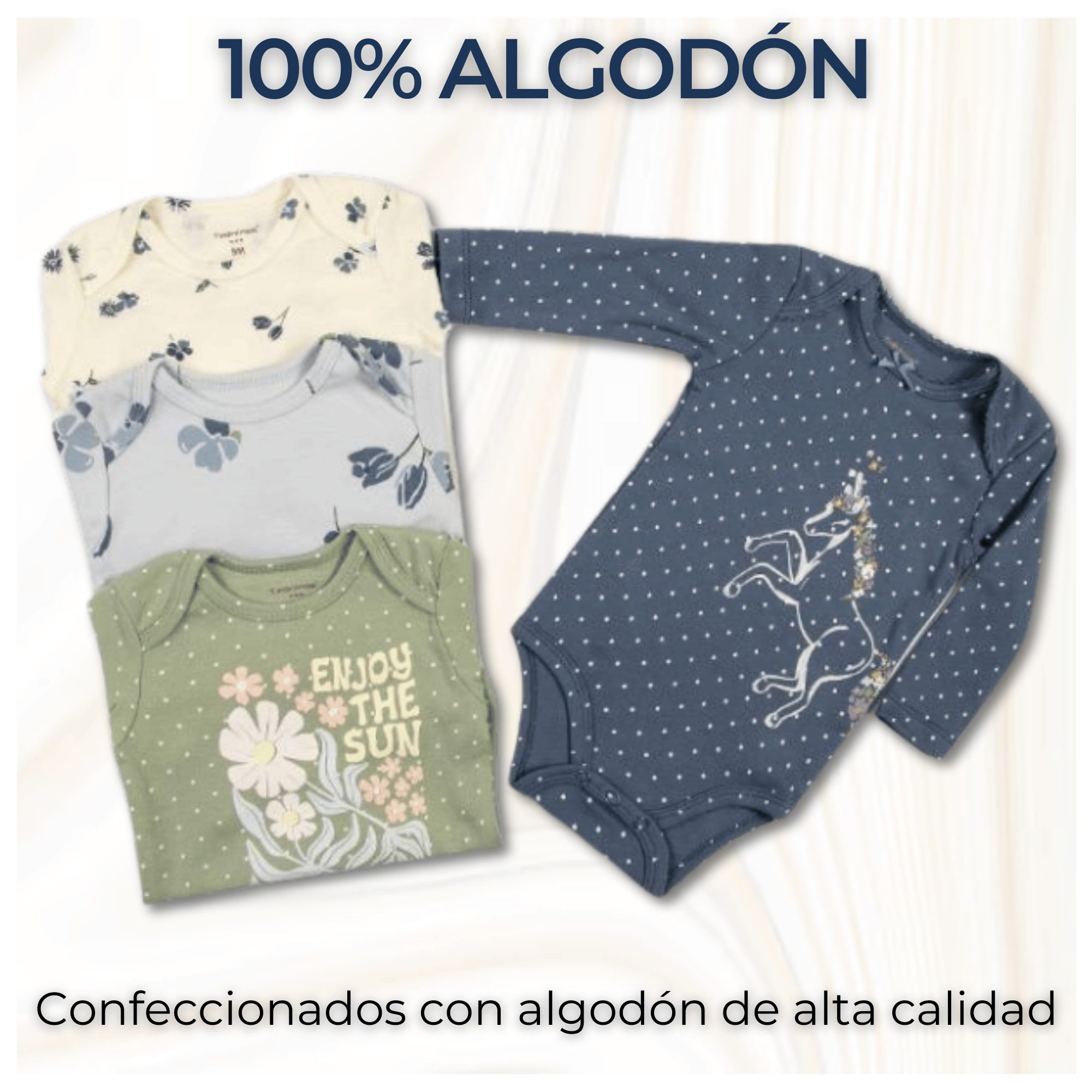 PACK 4 BODYS BEBÉ NIÑA MANGA LARGA TEDMIMAK ALGODÓN ROYAL BLUE UNICORN - 2