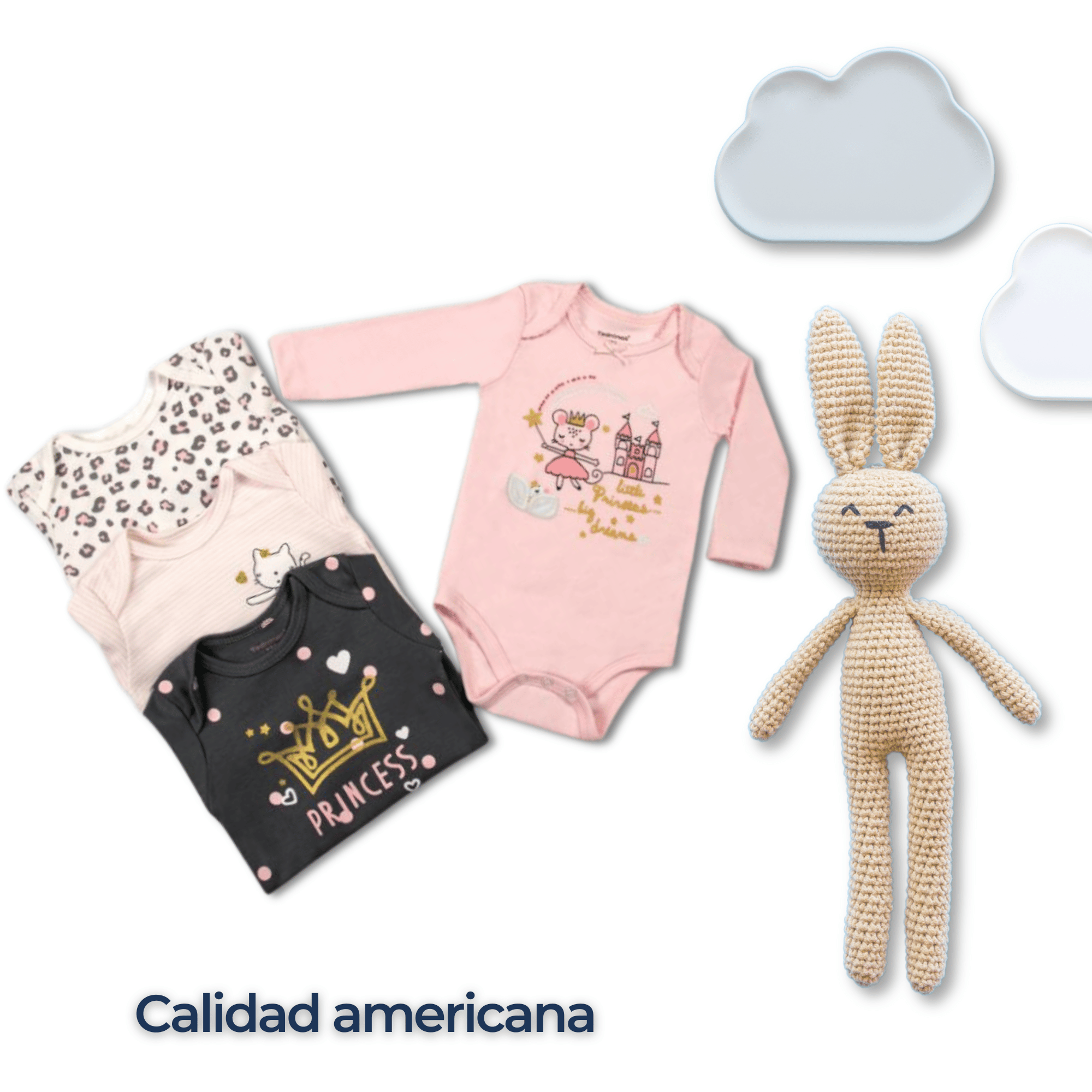 PACK 4 BODYS BEBÉ NIÑA MANGA LARGA TEDMIMAK ALGODÓN PRINCESS PINK - 6