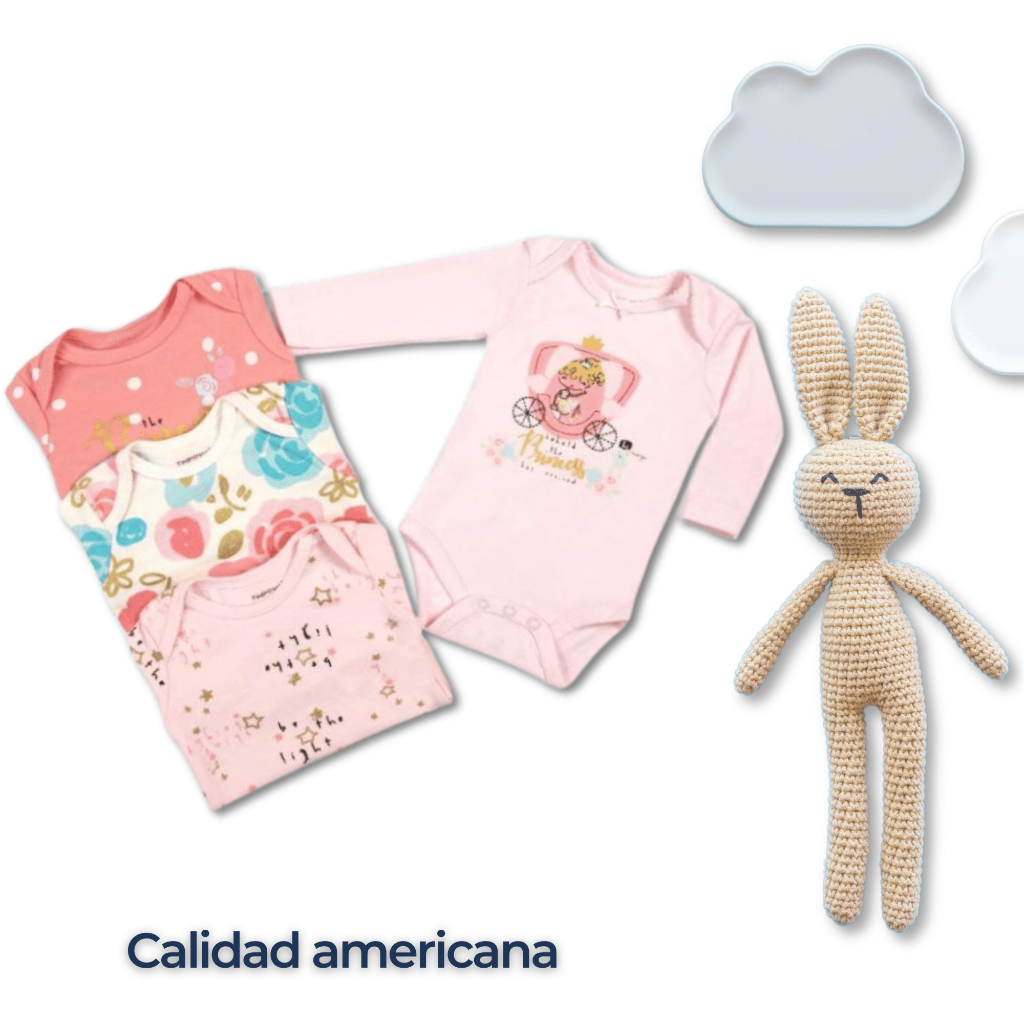 PACK 4 BODYS BEBÉ NIÑA MANGA LARGA TEDMIMAK ALGODÓN PINK ROSES - 6
